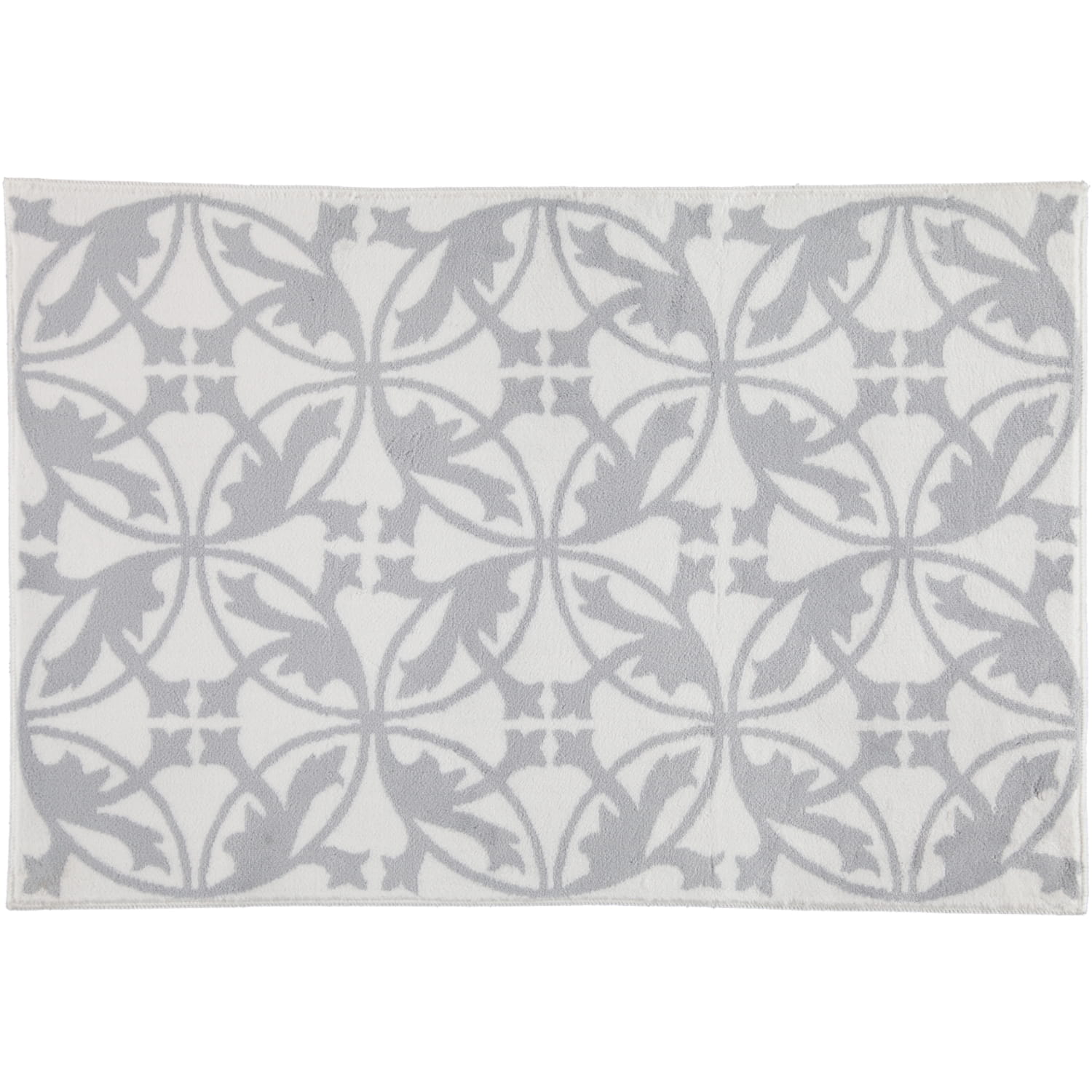 Rhomtuft - Badematte Mauro - Farbe: weiß/kiesel - 1469 - 60x90 cm