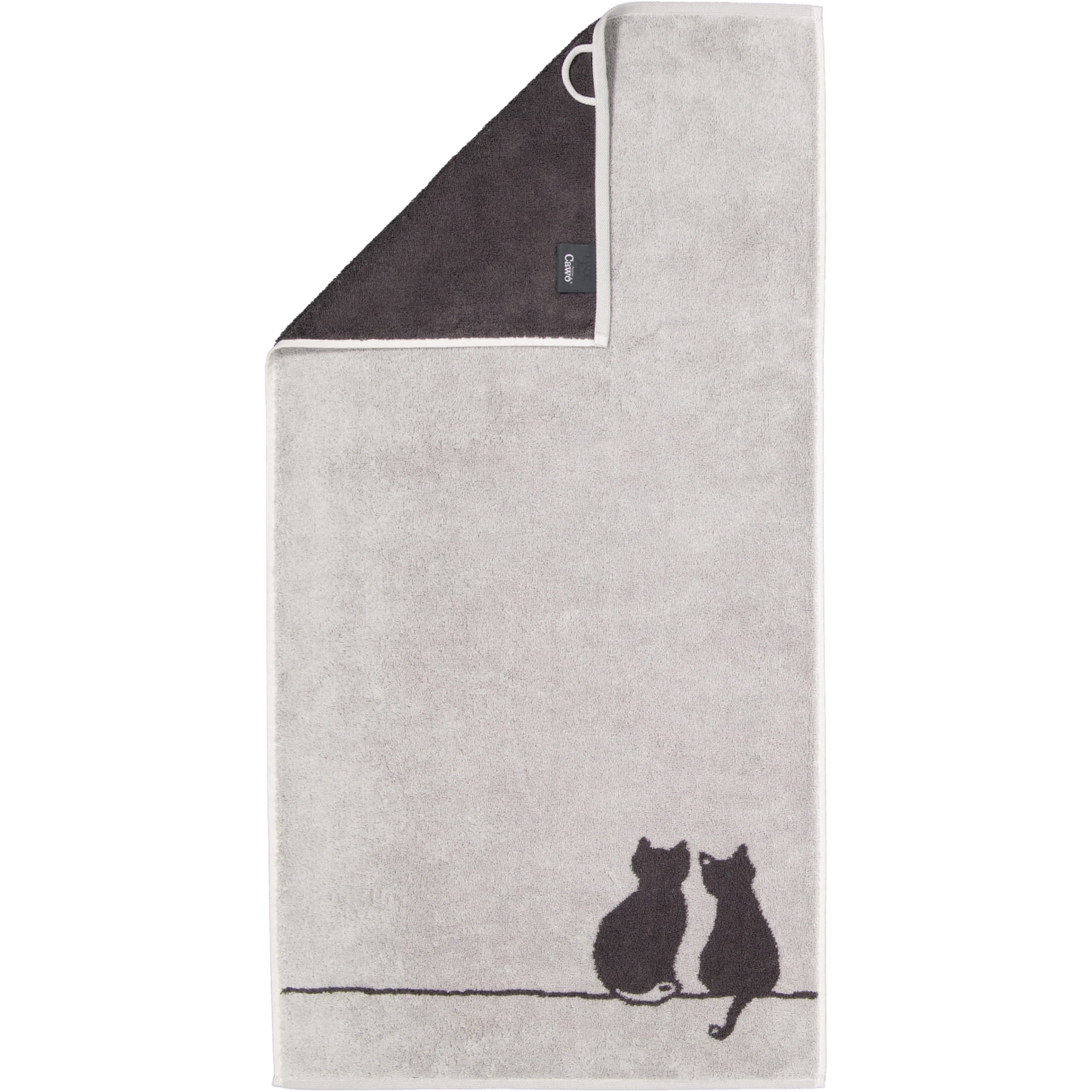 Cawö Handtücher CUTE CATS EDITION You & Me 6263 platin/basalt - 70 - Handtuch 50x100 cm
