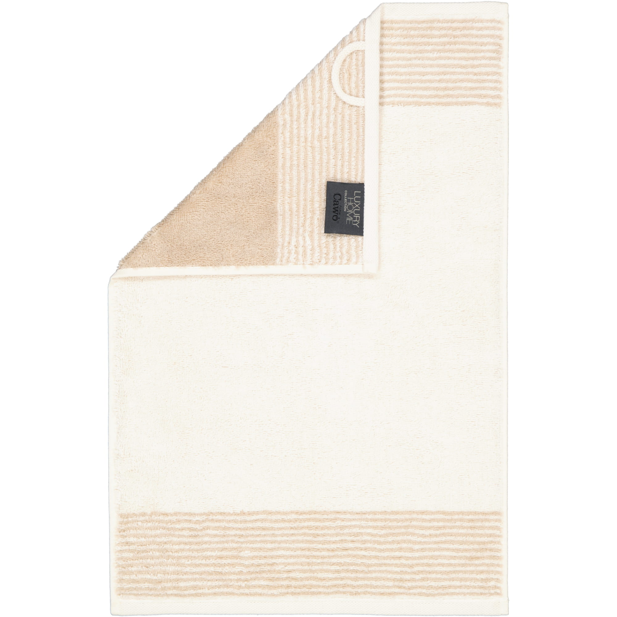 Cawö Handtücher Luxury Home Two-Tone 590 natur - 36 - Gästetuch 30x50 cm