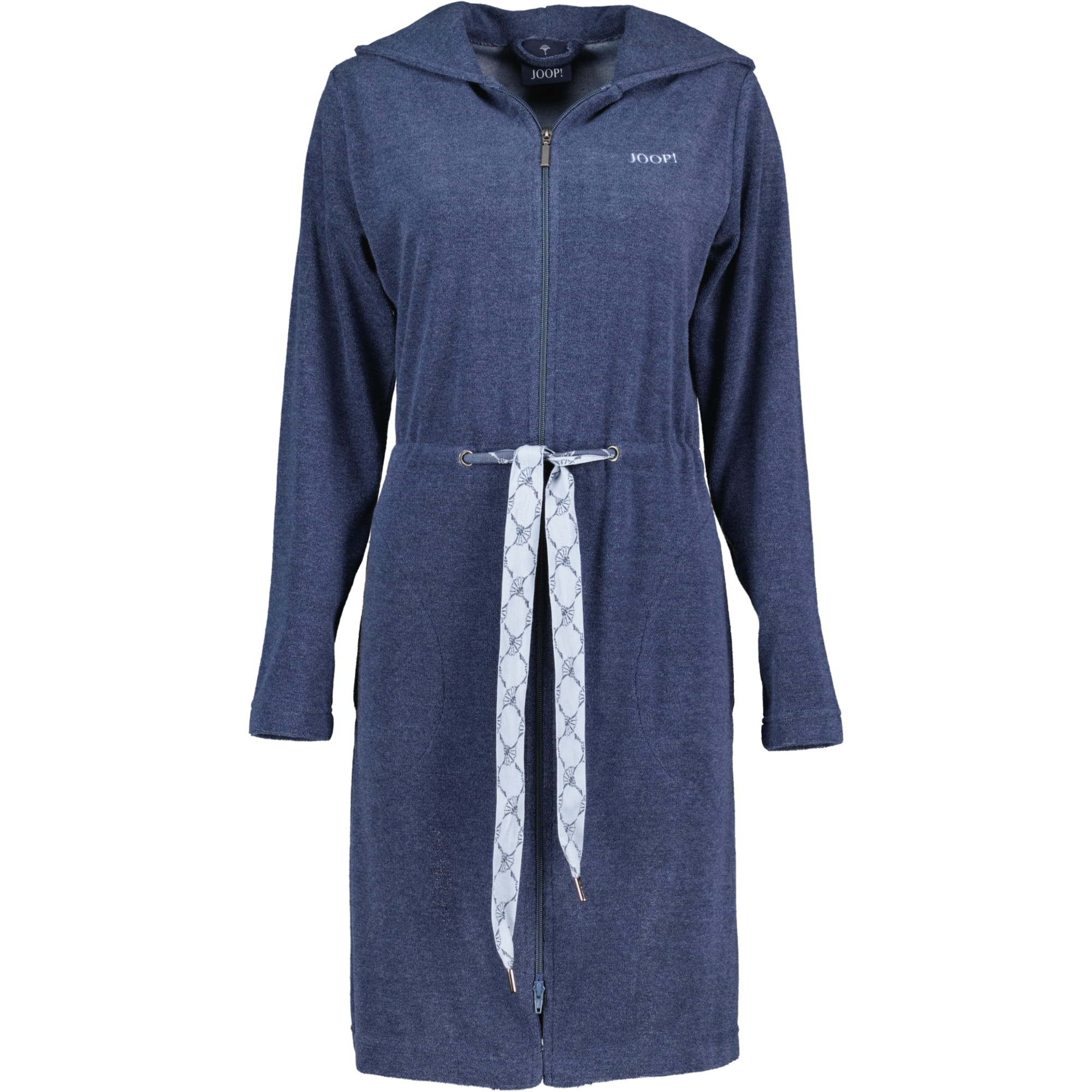 JOOP Active Damen Bademantel Kapuze kurz 1659 - Farbe: Blau - 11 - L