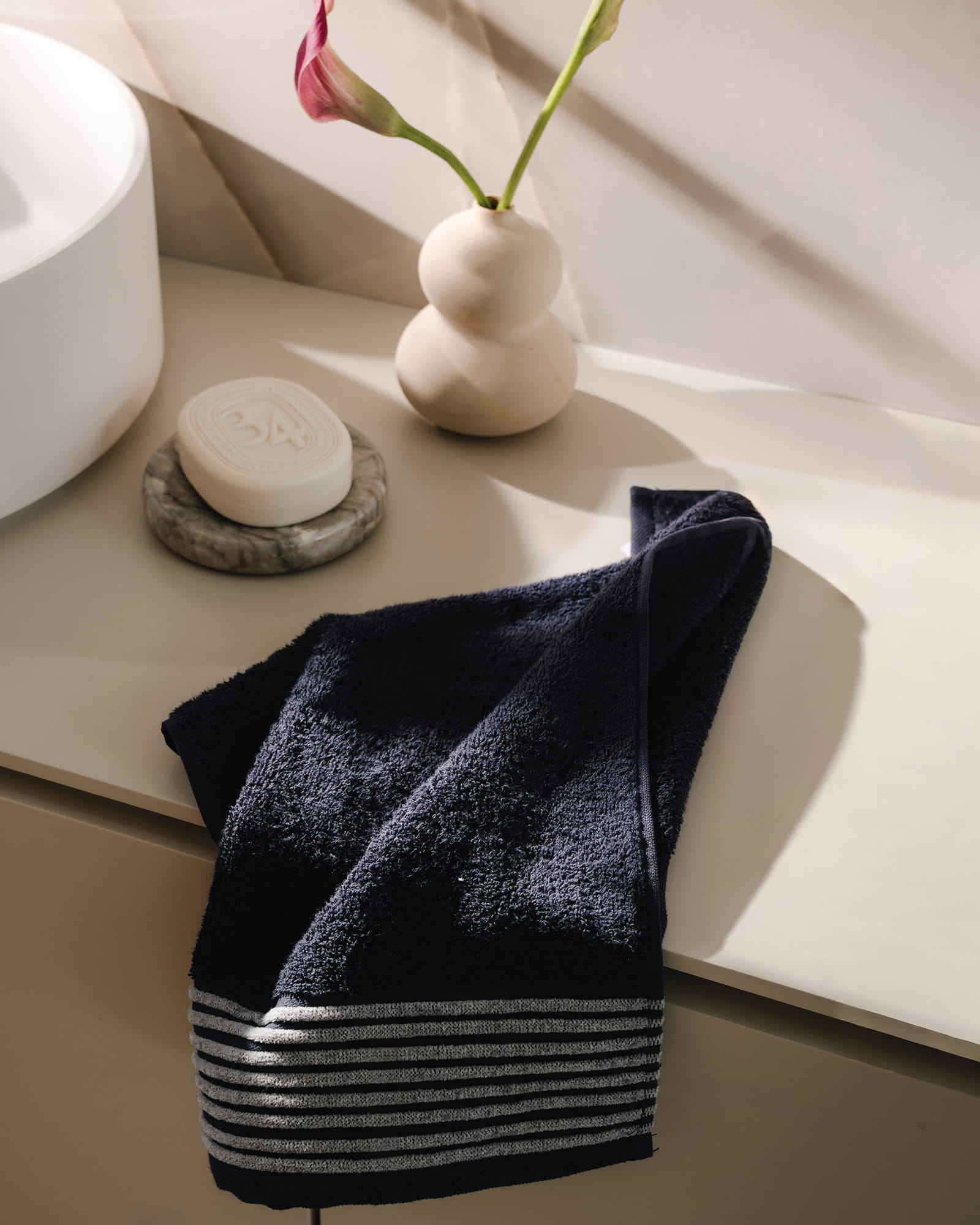 Möve Handtücher Wellness Chenille-Bordüre dark grey - 820 - Handtuch 50x100 cm