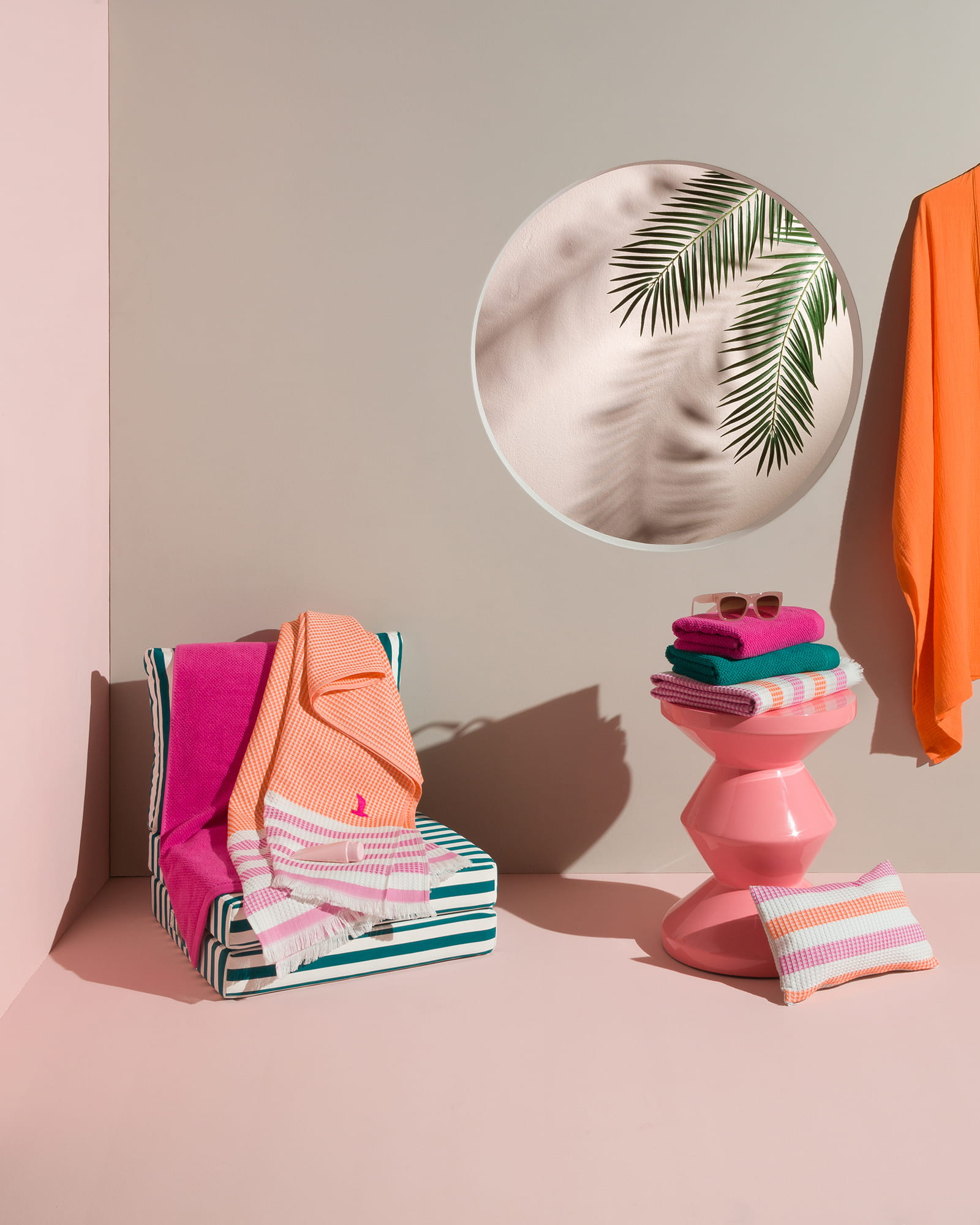 Möve Strandtücher Summer Daylight pink/orange - 021 - 90x180 cm