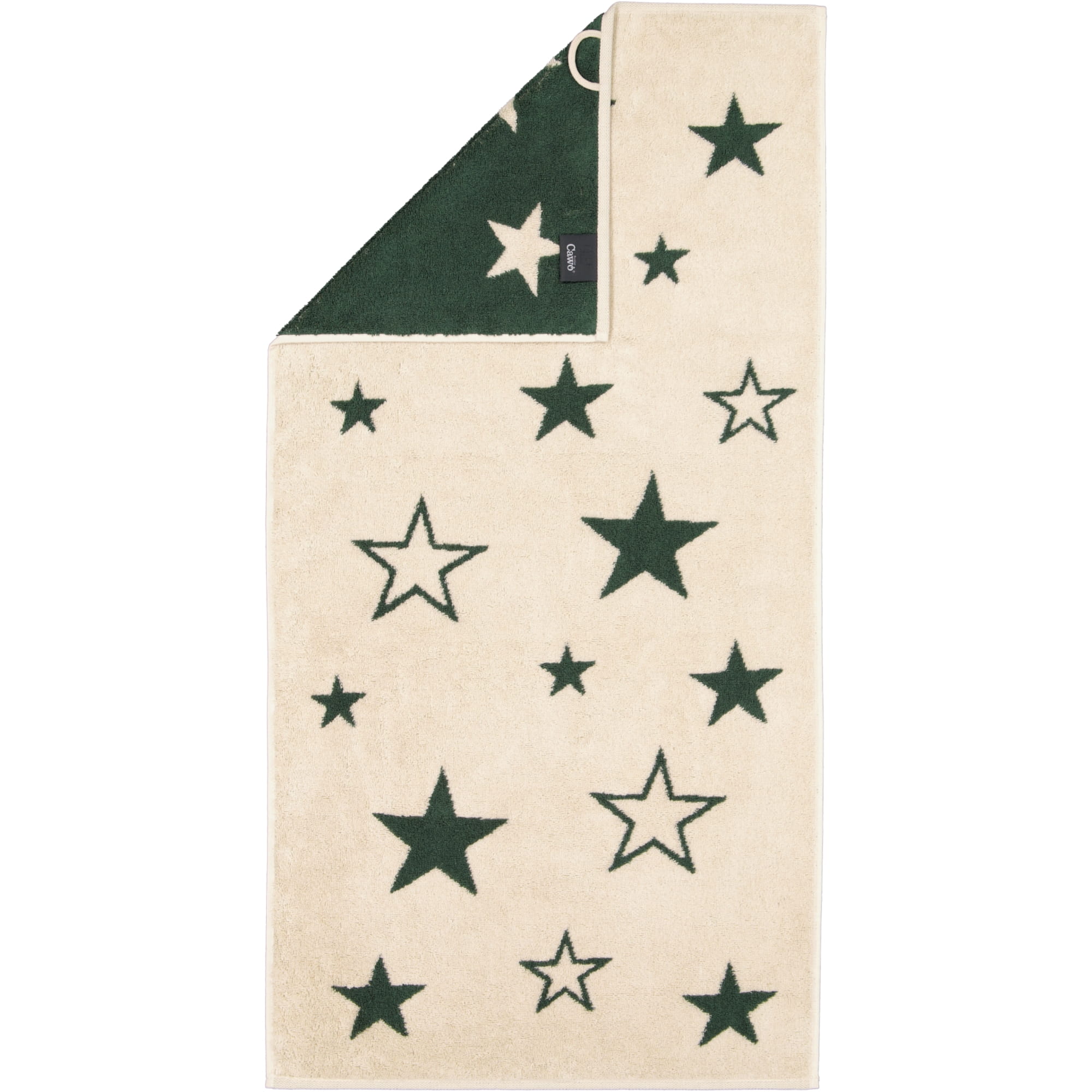 Cawö Handtücher Christmas Edition Sterne 792 natur-grün - 34 - Handtuch 50x100 cm