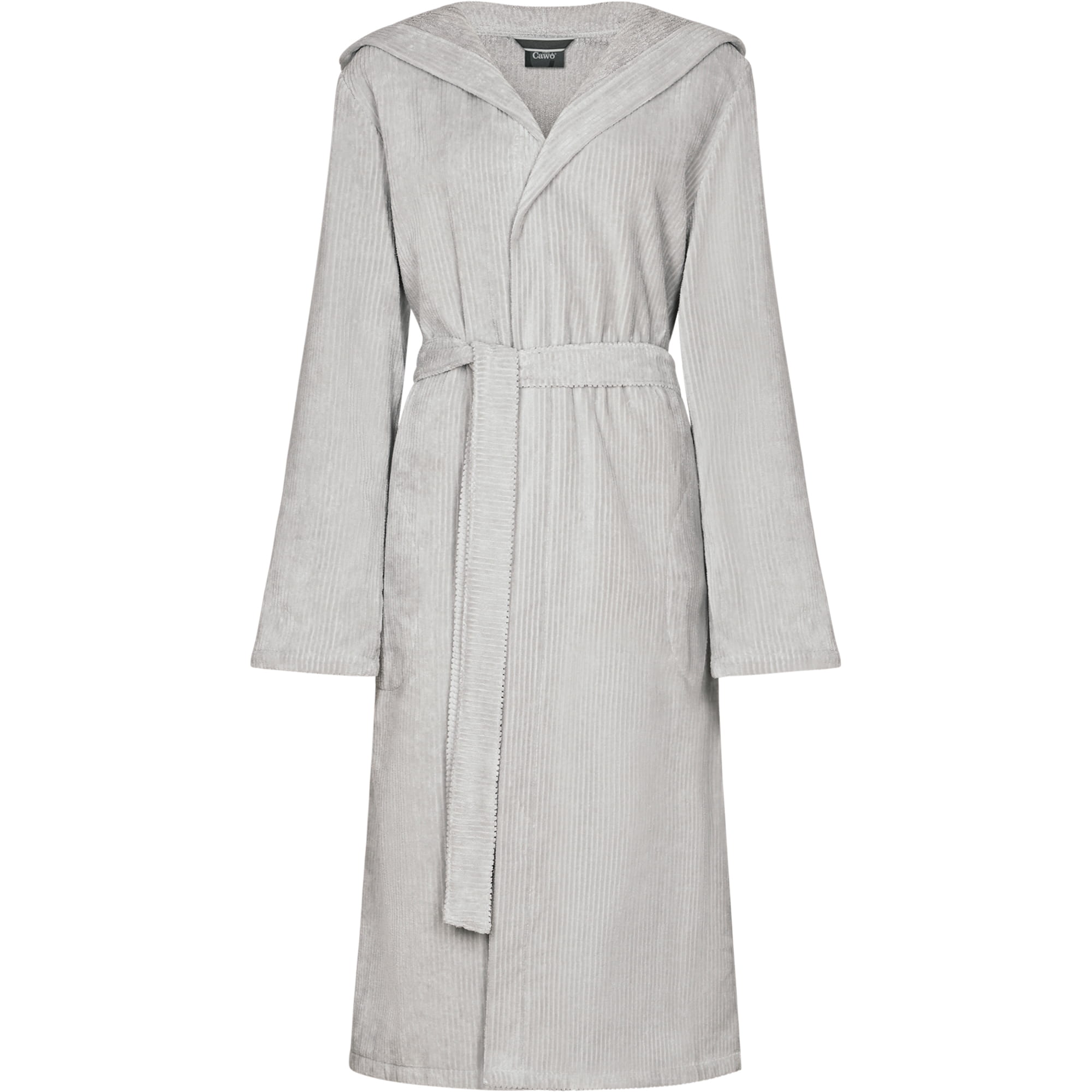 Cawö Bademäntel Damen Kapuze Cord-Optik 6140 silber - 713
