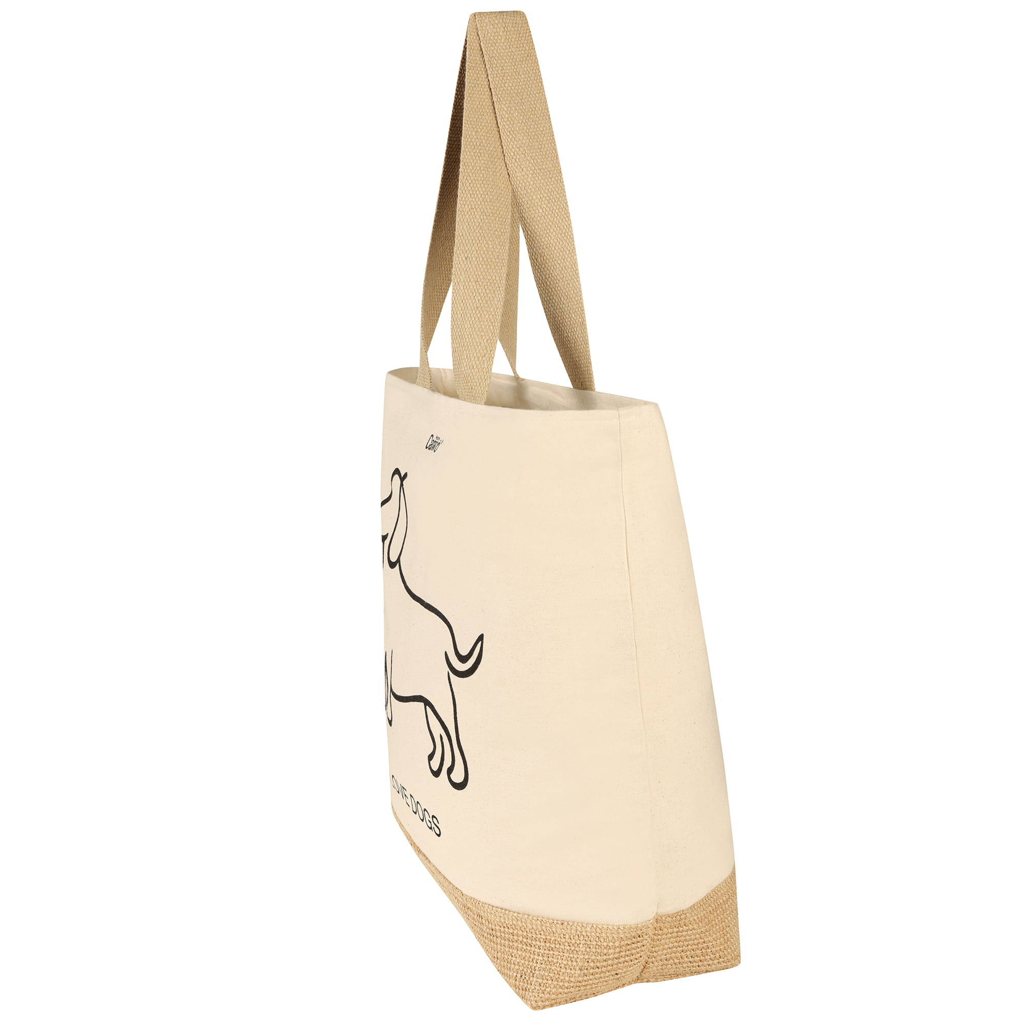 Cawö Home Beachbags WE LOVE DOGS Companion 55701 natur/schwarz - 39 - 40x55 cm