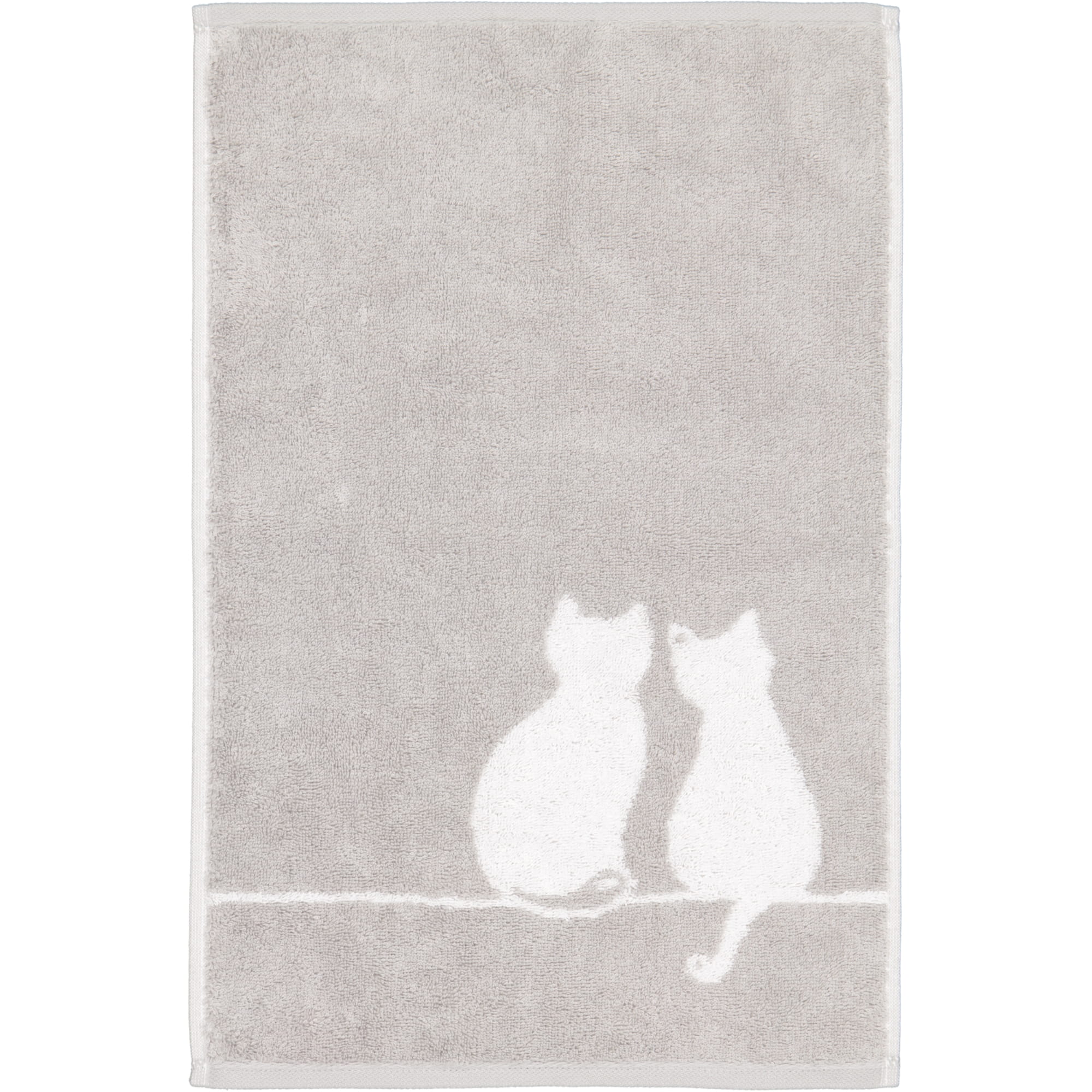Cawö Handtücher CUTE CATS EDITION You & Me 6263 platin/weiß - 76 - Gästetuch 30x50 cm