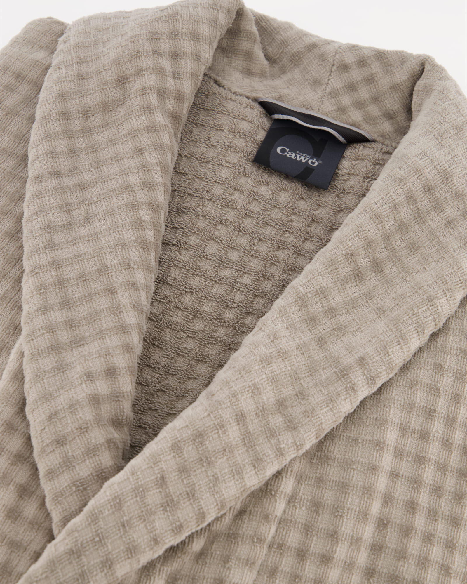 Cawö Bademäntel Herren Schalkragen Waffelpiqué 6508 graphit - 779