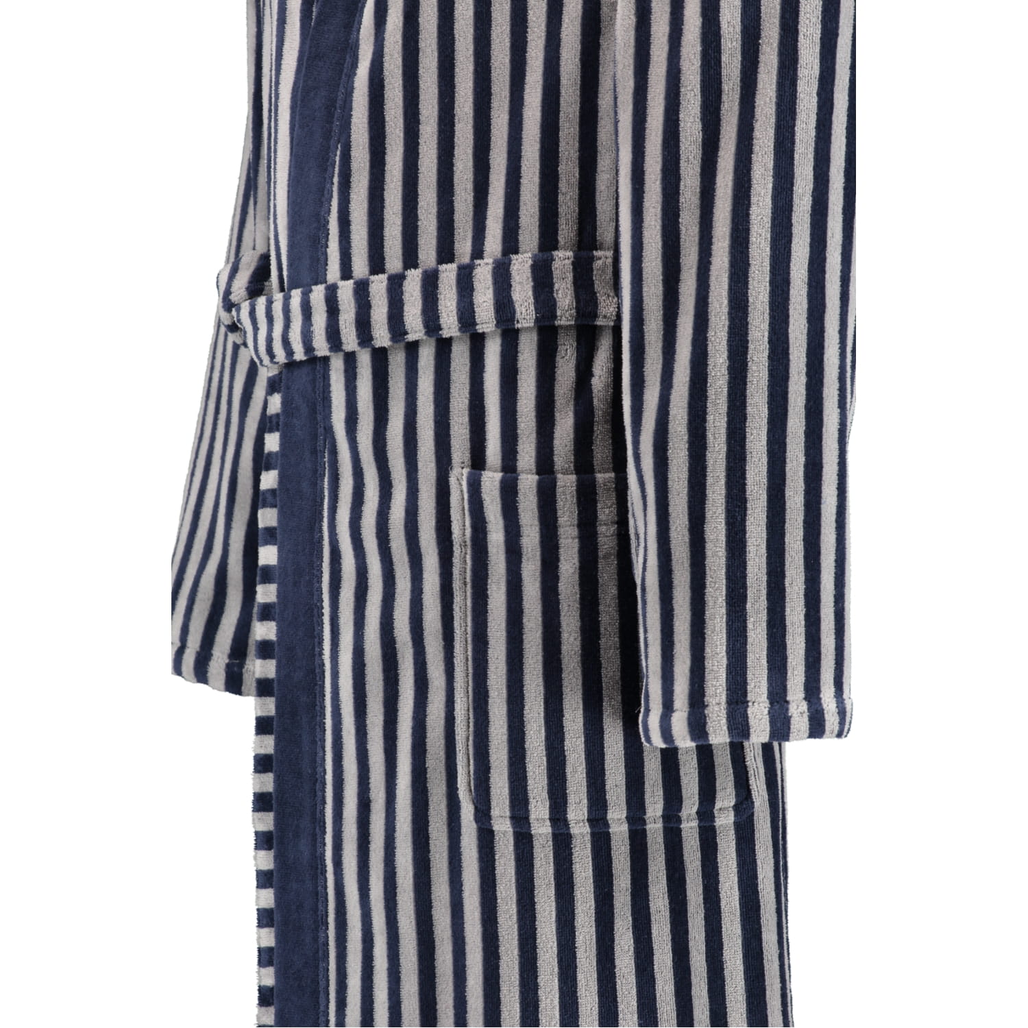 Cawö Herren Bademantel Kimono 3833 - Farbe: blau-graphit - 17