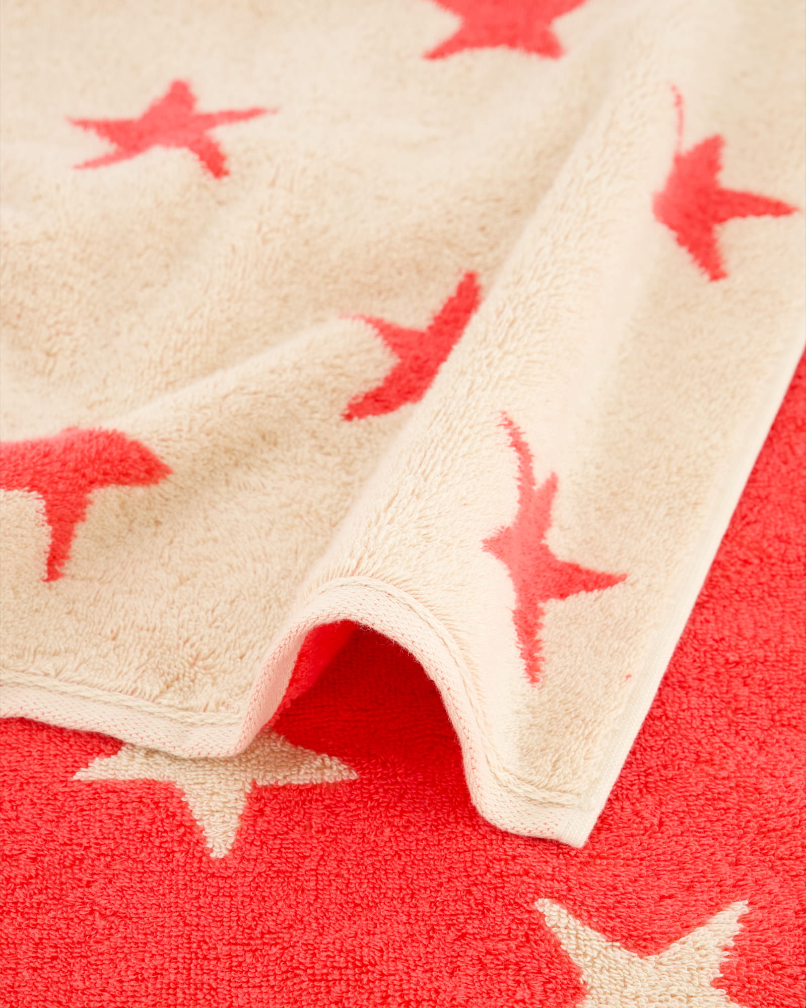 Cawö Handtücher NEW STARS Sterne groß 6260 beige/pink - 32 - Duschtuch 70x140 cm