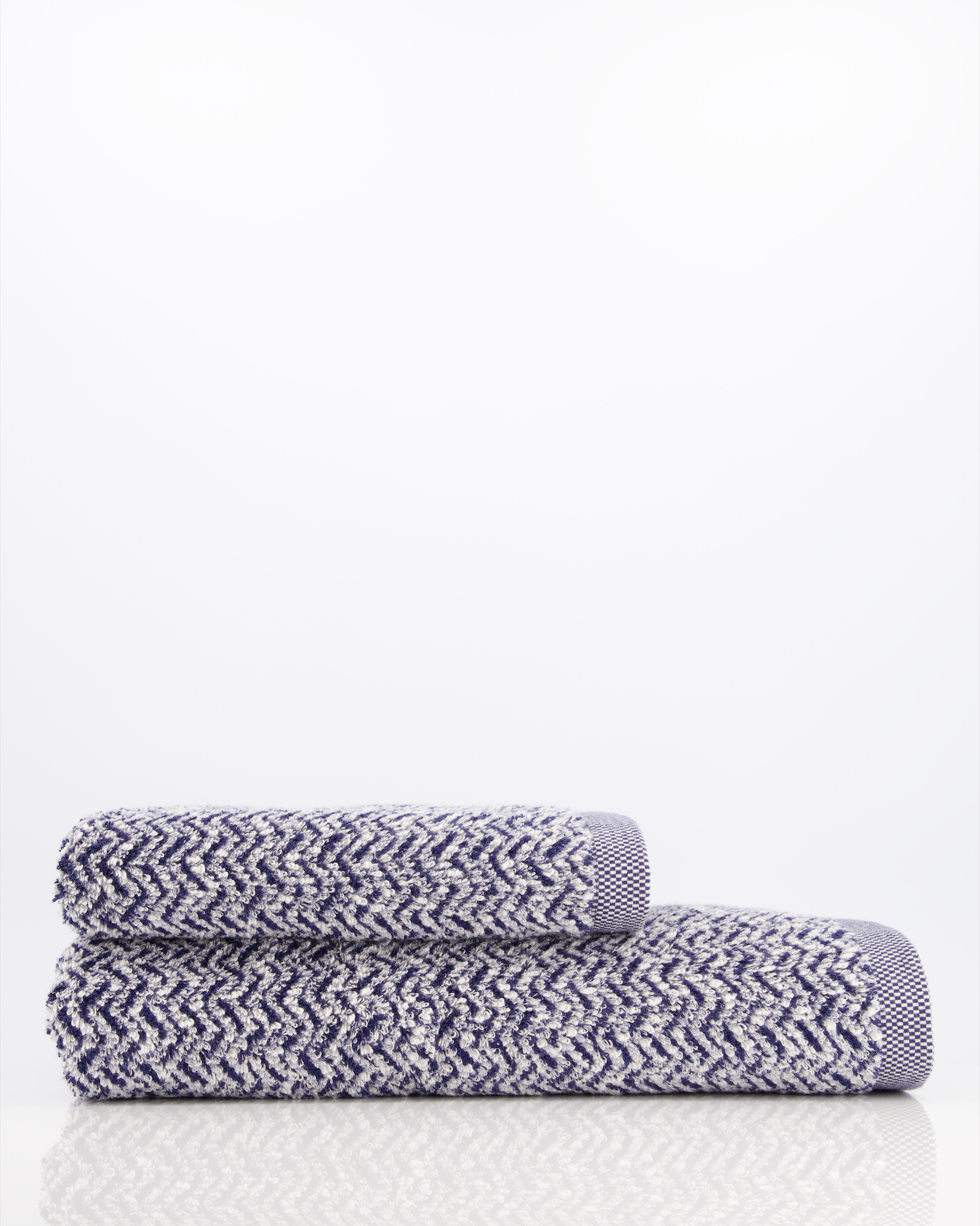 Möve Handtücher Brooklyn Fischgrat nature/deep sea - 042 - Handtuch 50x100 cm