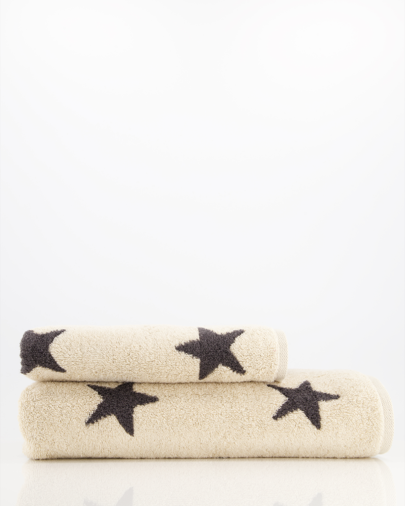 Cawö Handtücher NEW STARS Sterne groß 6260 beige/basalt - 37 - Duschtuch 70x140 cm