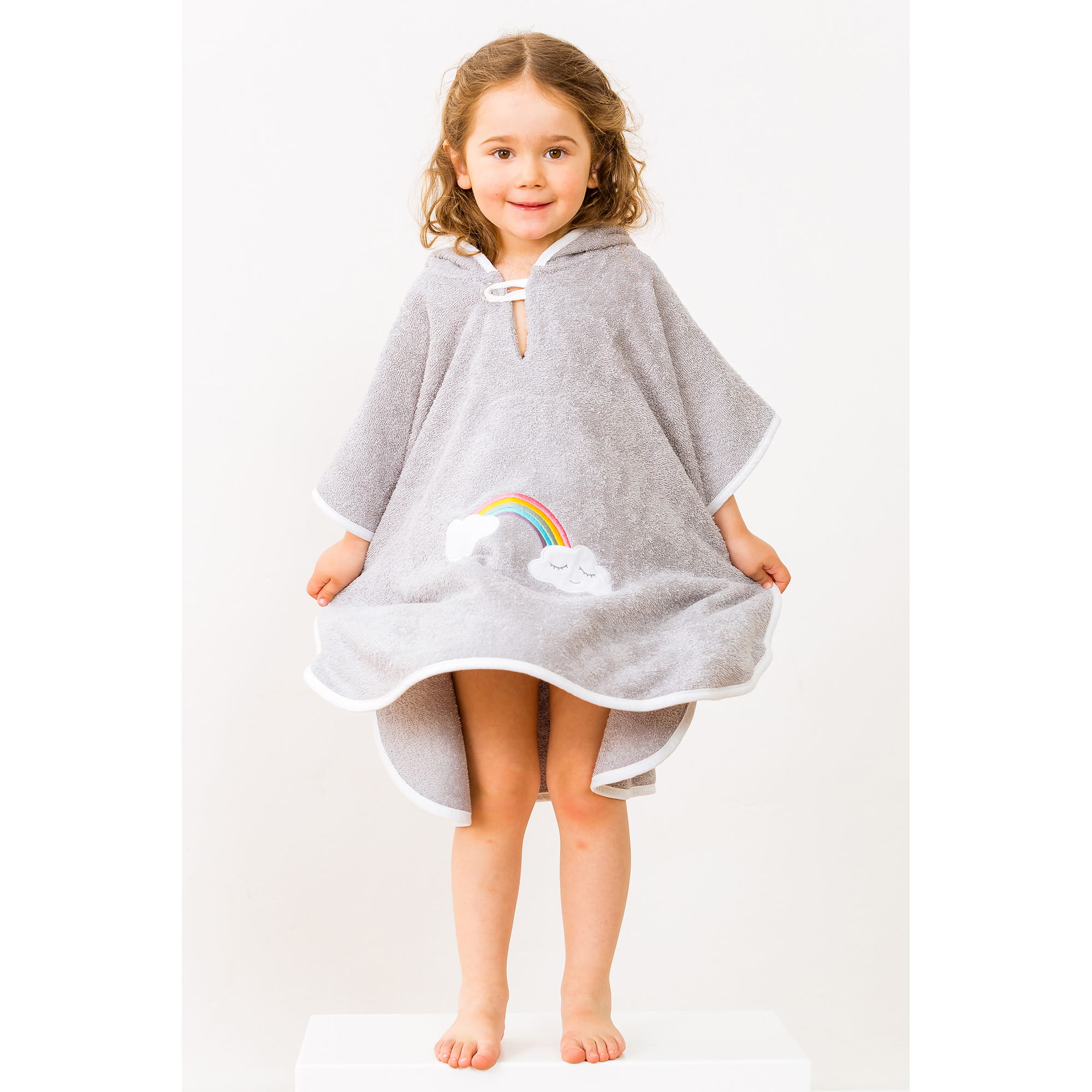 Smithy Wolkenweich Regenbogen - Badeponcho 55 x 70 cm - Farbe: grau (1701027)