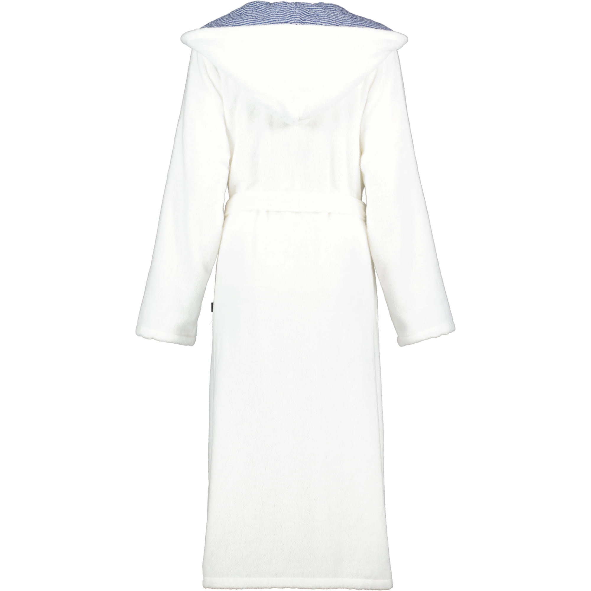 Cawö Damen Bademantel Kapuze 4345 - Farbe: weiß-blau - 601