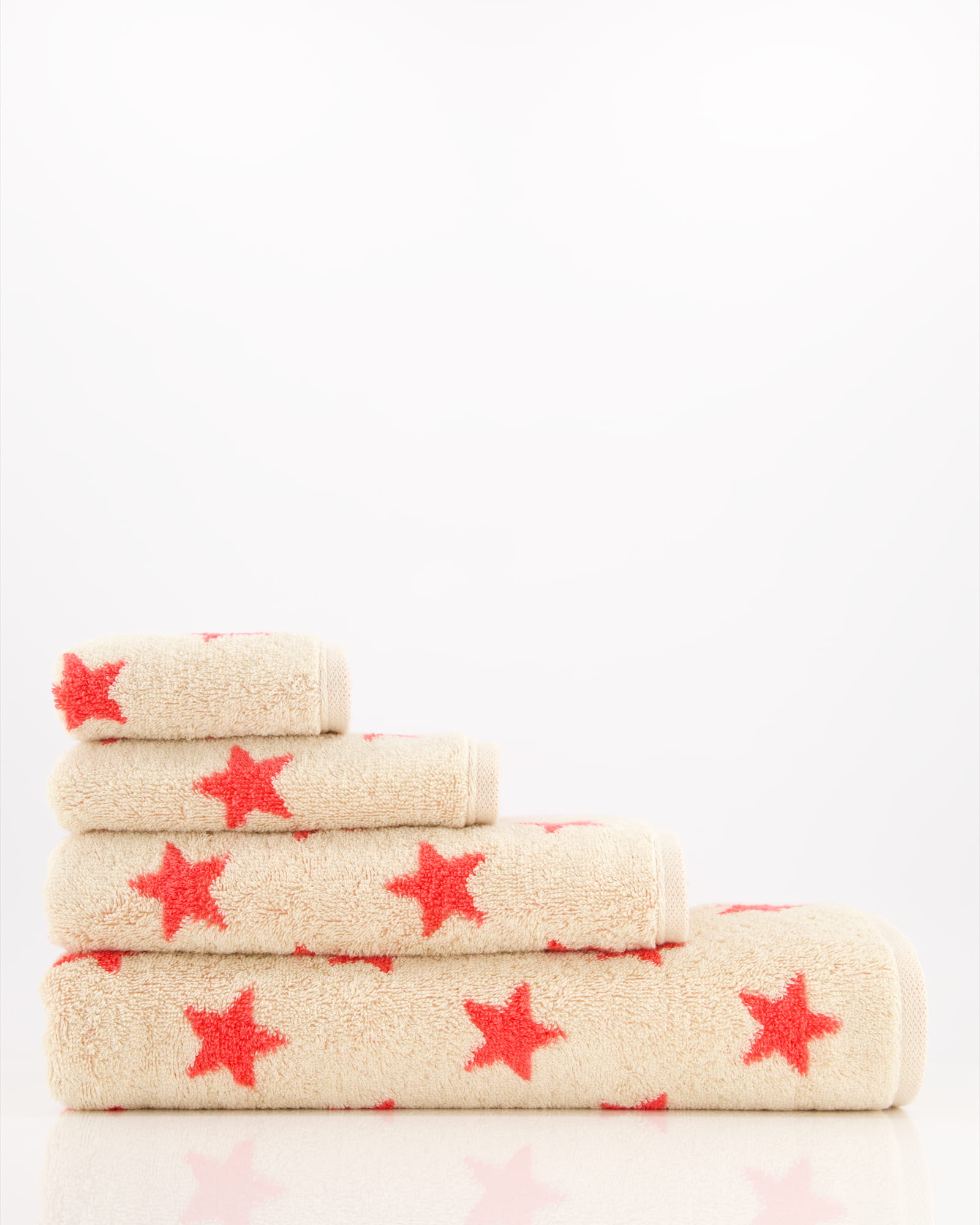 Cawö Handtücher NEW STARS Sterne klein 6261 beige/pink - 32 - Gästetuch 30x50 cm