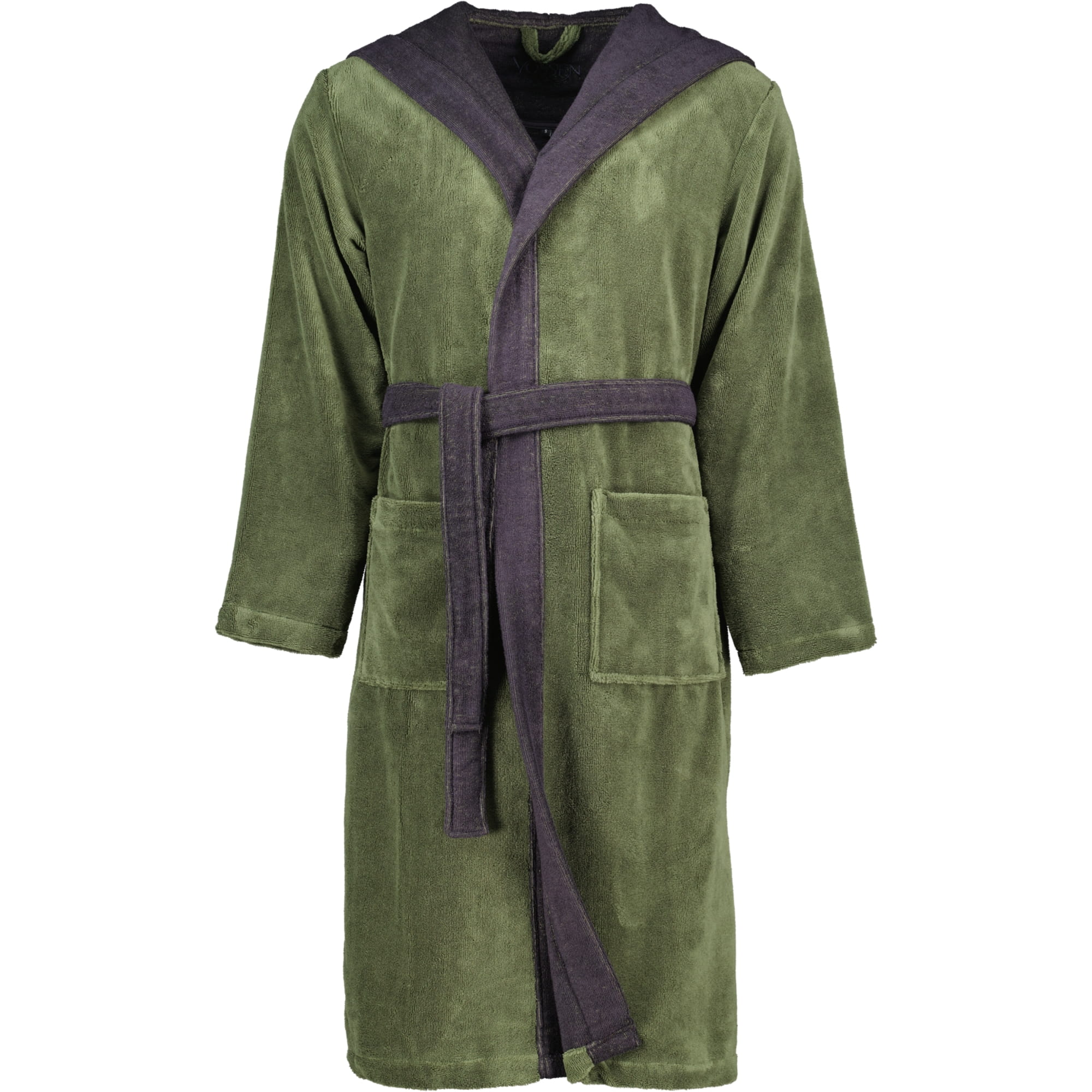 Vossen Bademäntel unisex Kapuze Poppy mud green/anthrazit - 0032 - XL