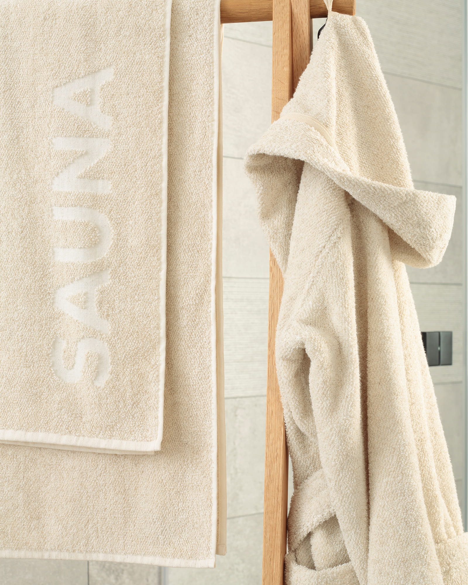 Cawö Home Bademäntel Herren Kapuze SAUNA Cotton & Hemp 847 natur - 33