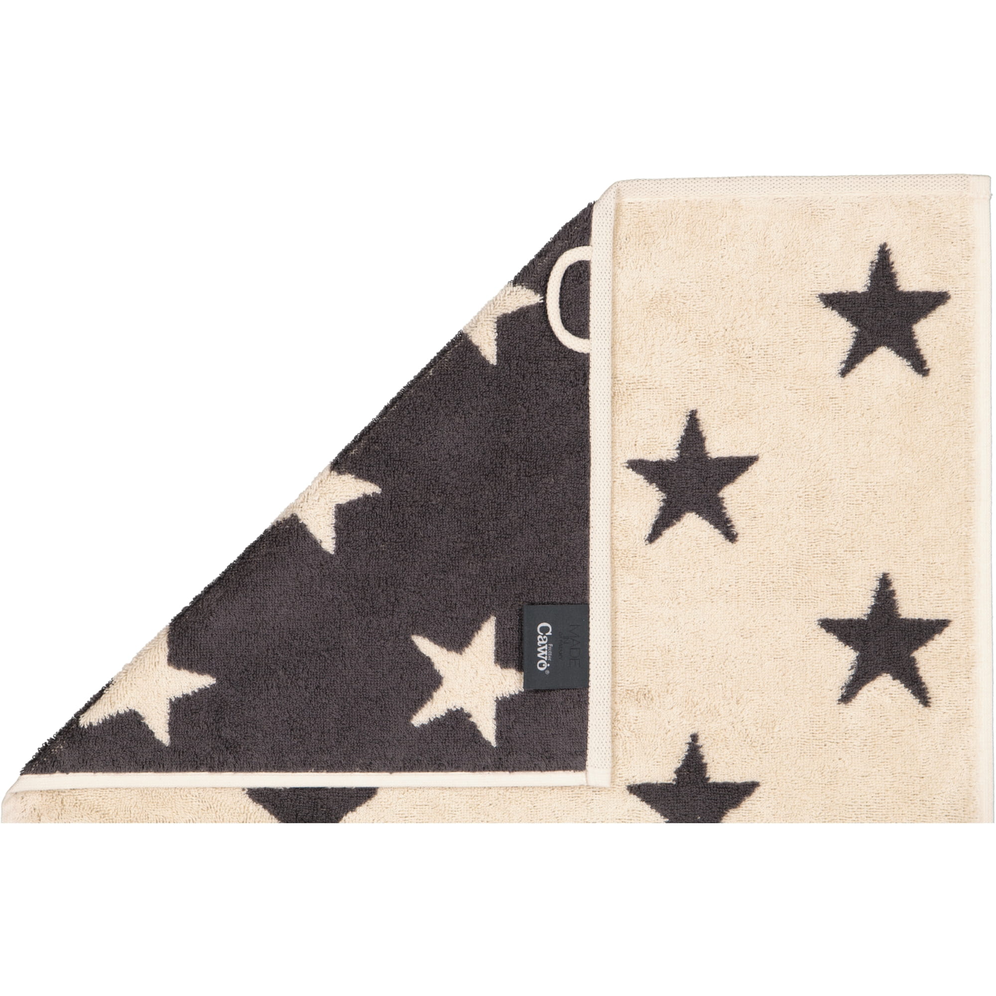 Cawö Handtücher NEW STARS Sterne groß 6260 beige/basalt - 37 - Duschtuch 70x140 cm