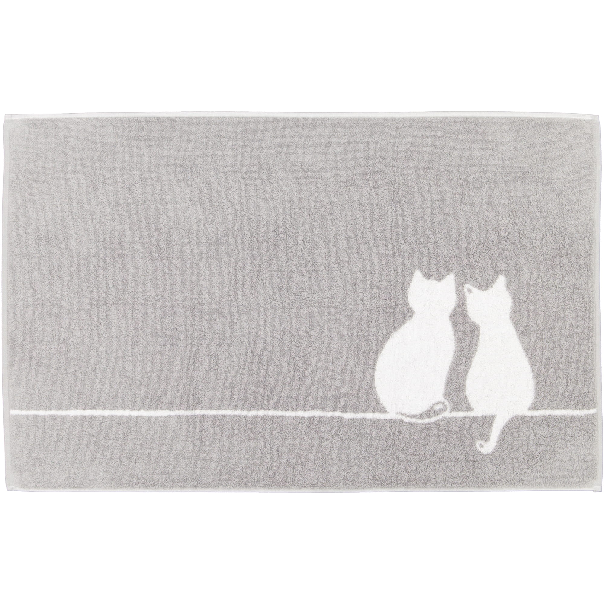 Cawö Badematten CUTE CATS You & Me 6263 platin/weiß - 76 - 50x80 cm