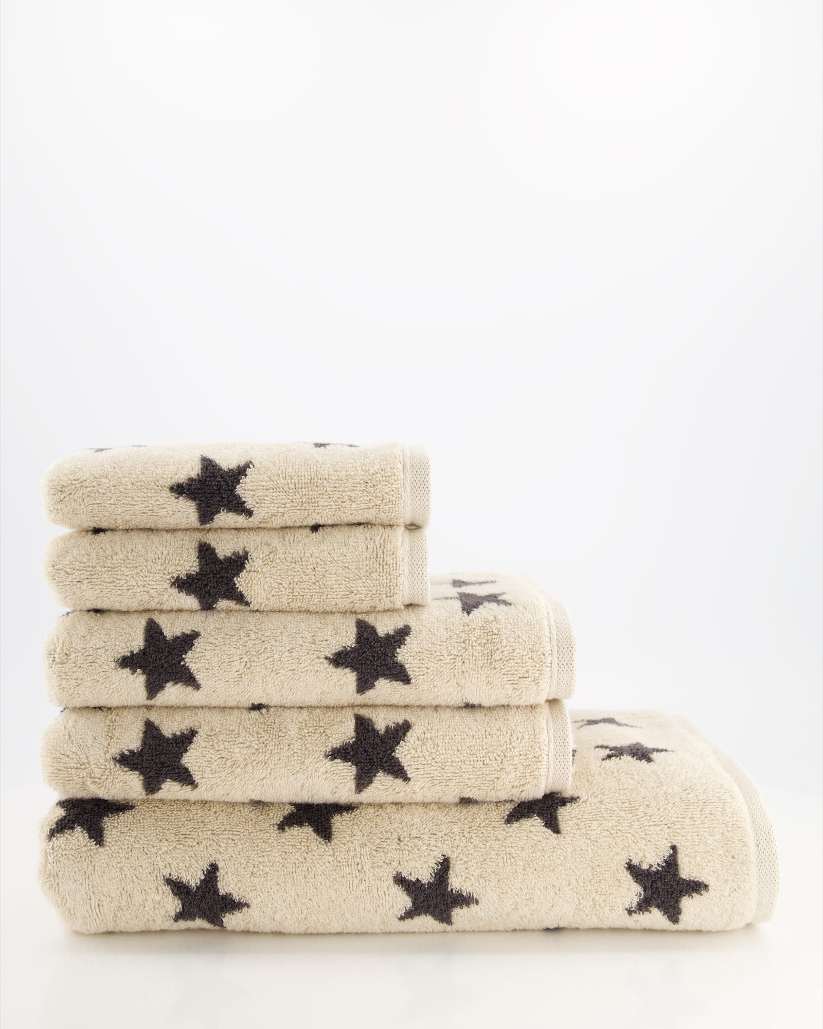 Cawö Handtücher NEW STARS Sterne klein 6261 beige/basalt - 37 - Gästetuch 30x50 cm