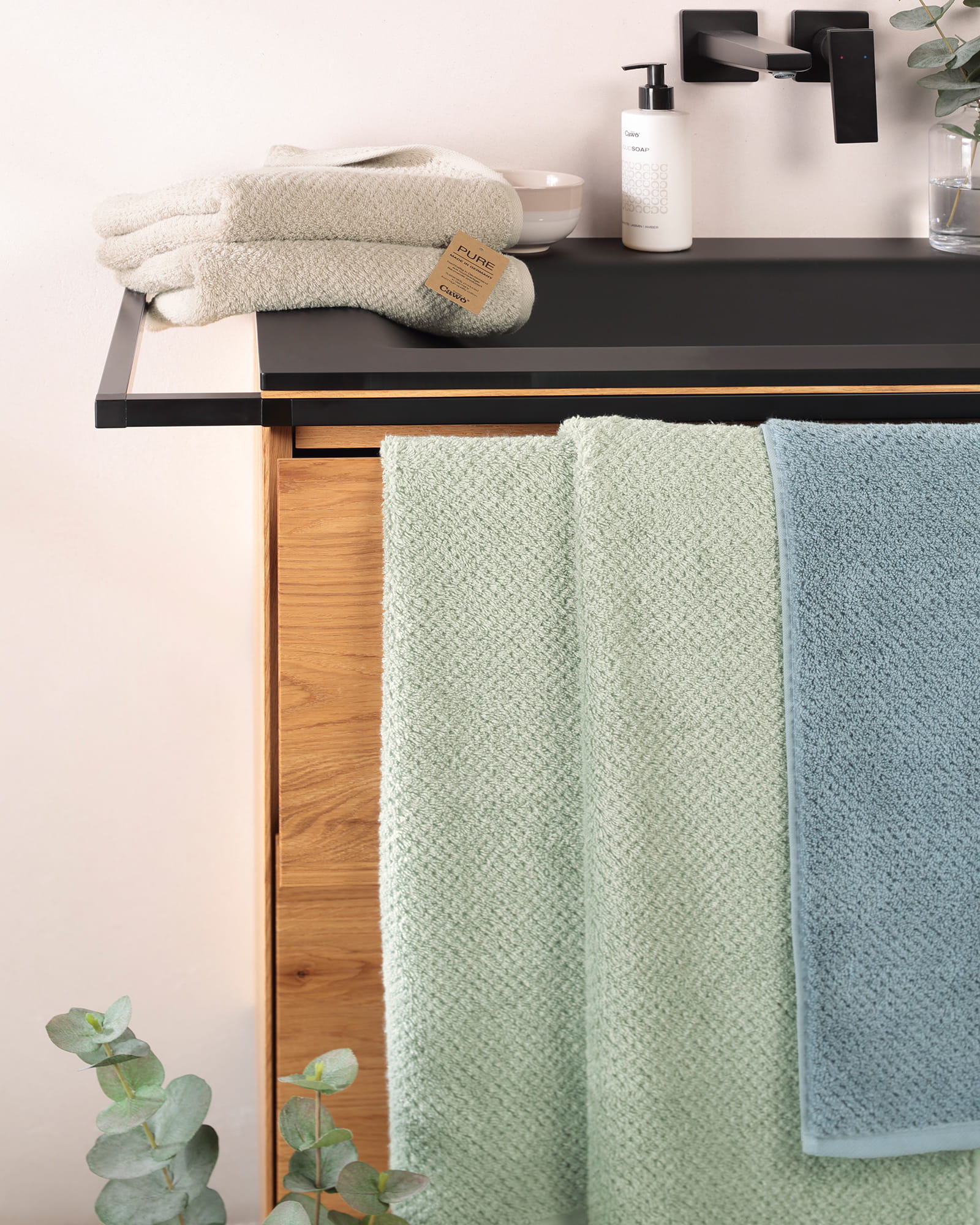 Cawö Handtücher Pure 6500 - Farbe: eukalyptus - 450