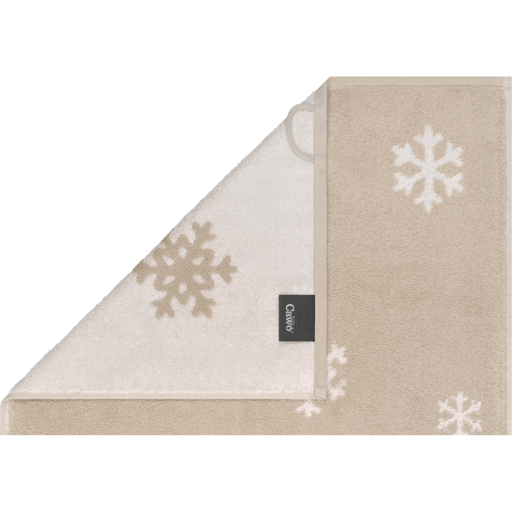 Cawö Handtücher WINTER EDITION Schneekristalle 6270 beige/natur - 33