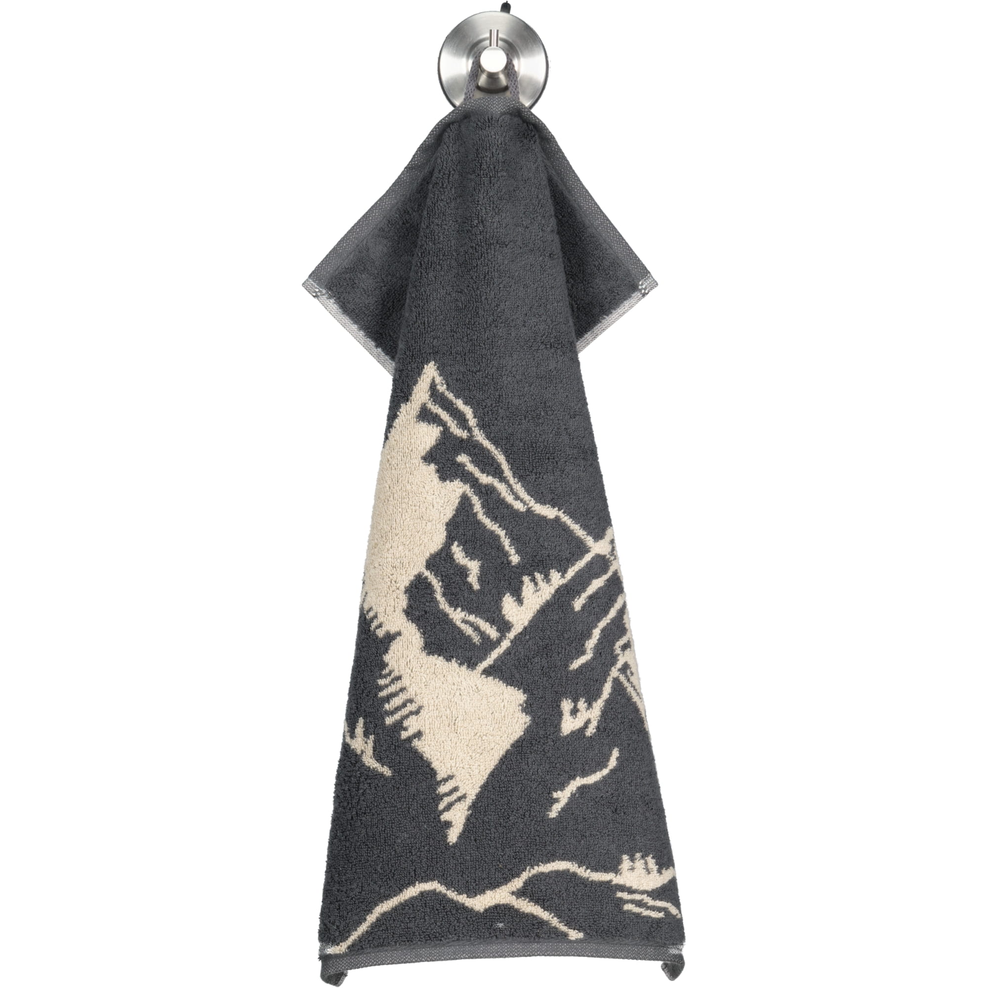 Cawö Handtücher Alpenchic Edition Berge 6269 granit - 73 - Gästetuch 30x50 cm