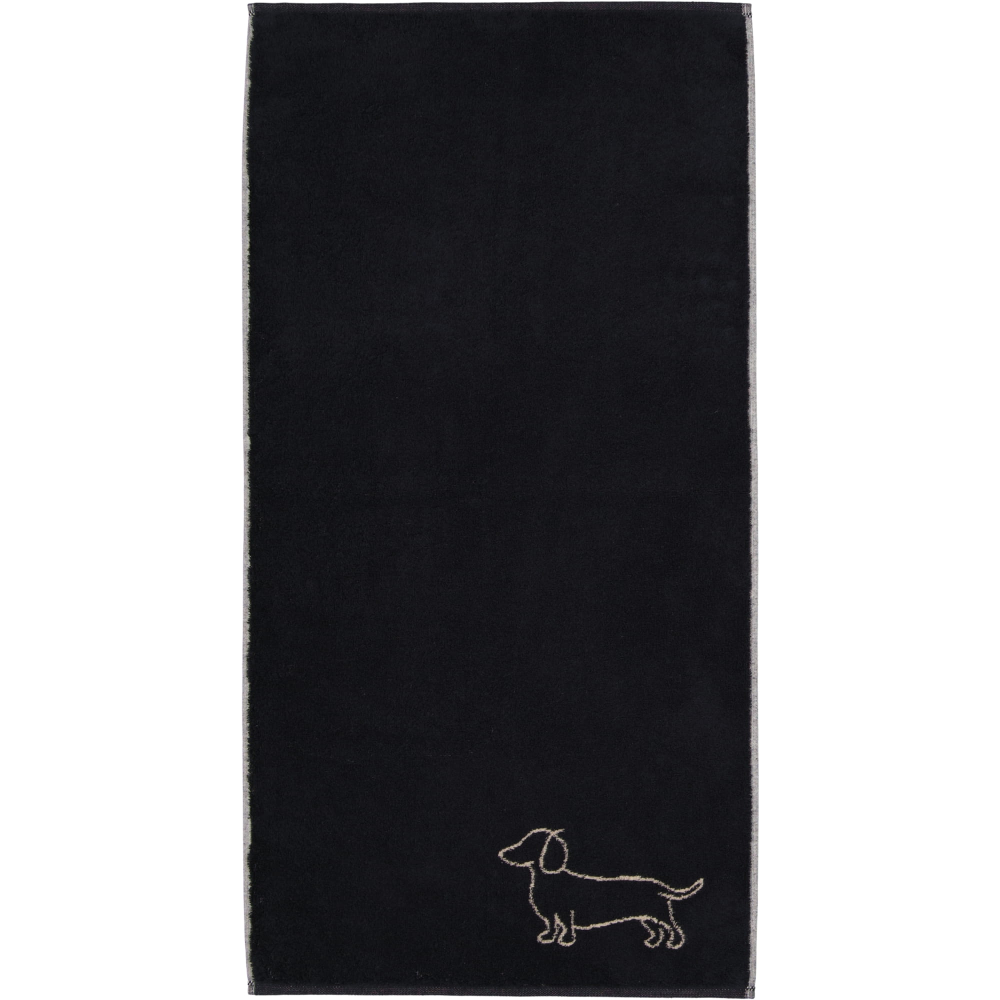 Cawö Handtücher WE LOVE DOGS Companion 6248 Schwarz-Beige - 93 - Handtuch 50x100 cm