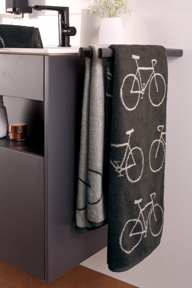 Cawö Handtücher VELO EDITION Fahrrad 6298 basalt - 77 - Duschtuch 70x140 cm