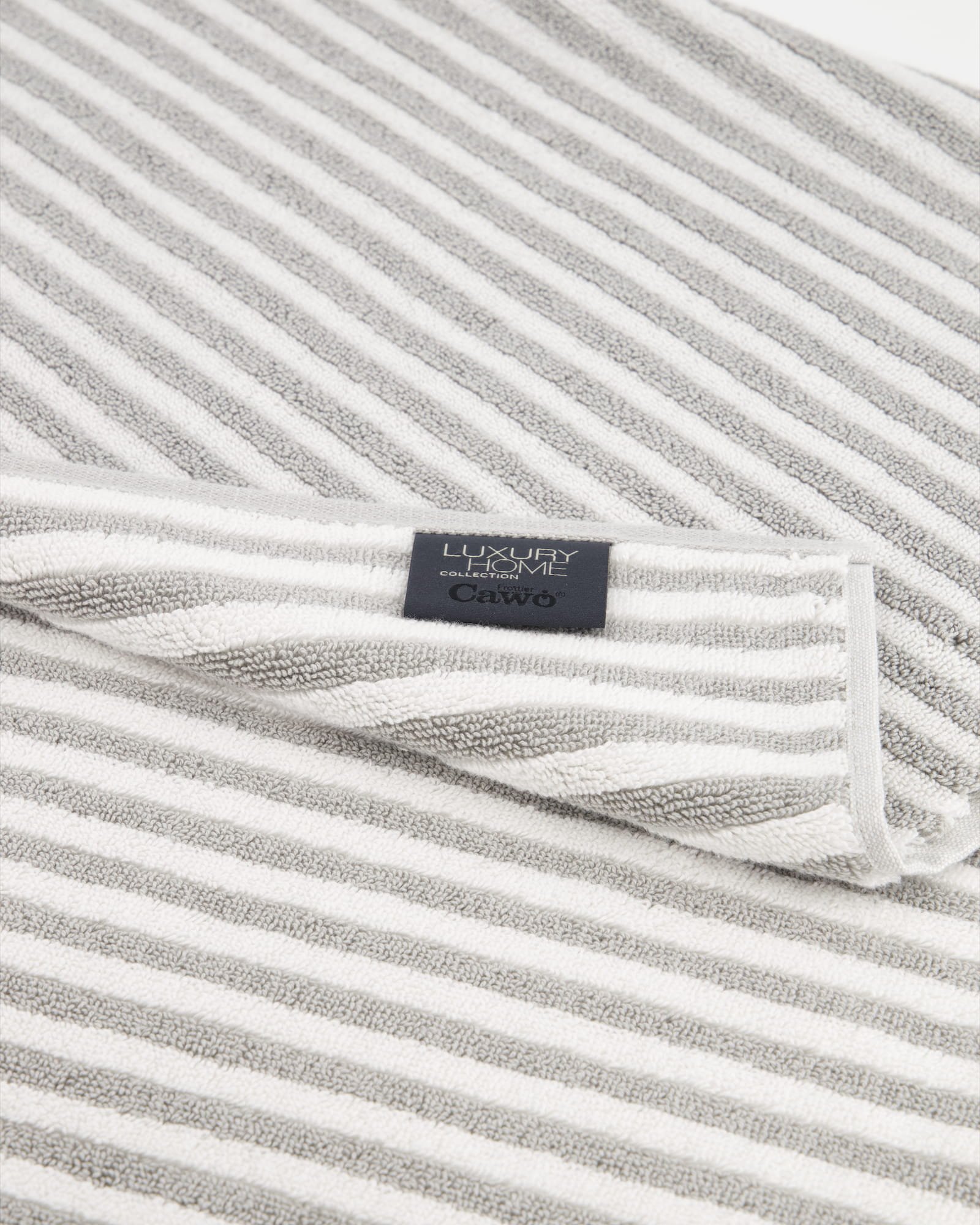 Cawö Badematten Two-Tone Stripes 480 platin - 76 - 50x80 cm