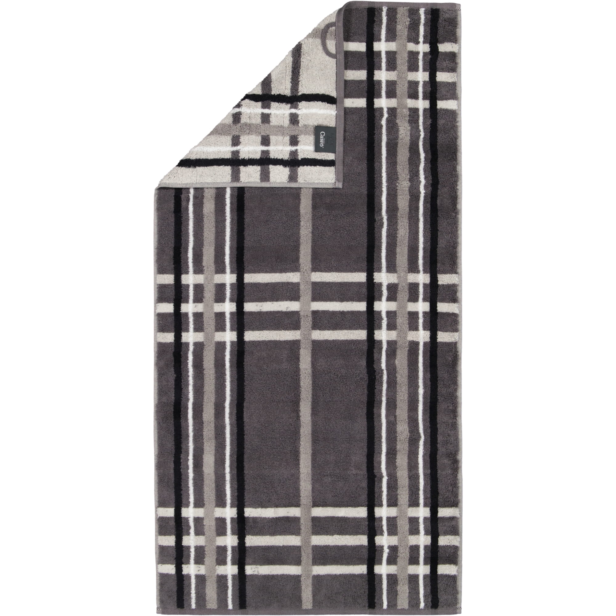 Cawö Handtücher Noblesse Check 1089 anthrazit - 77 - Handtuch 50x100 cm
