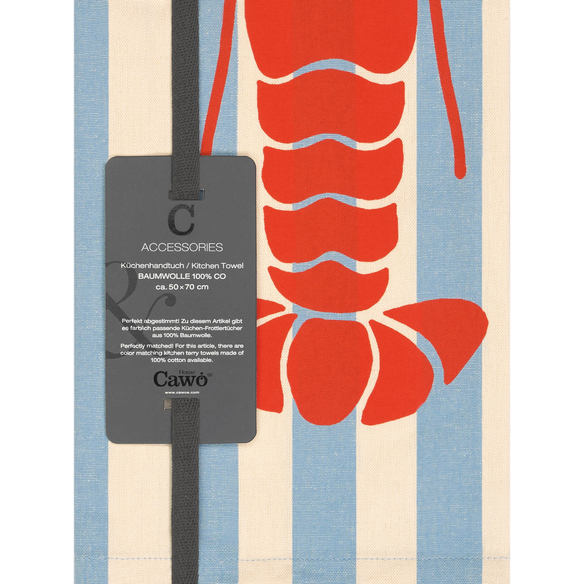 Cawö Home Geschirrtücher Prints & Stripes Hummer 542 blau/natur - 13 - 50x70 cm