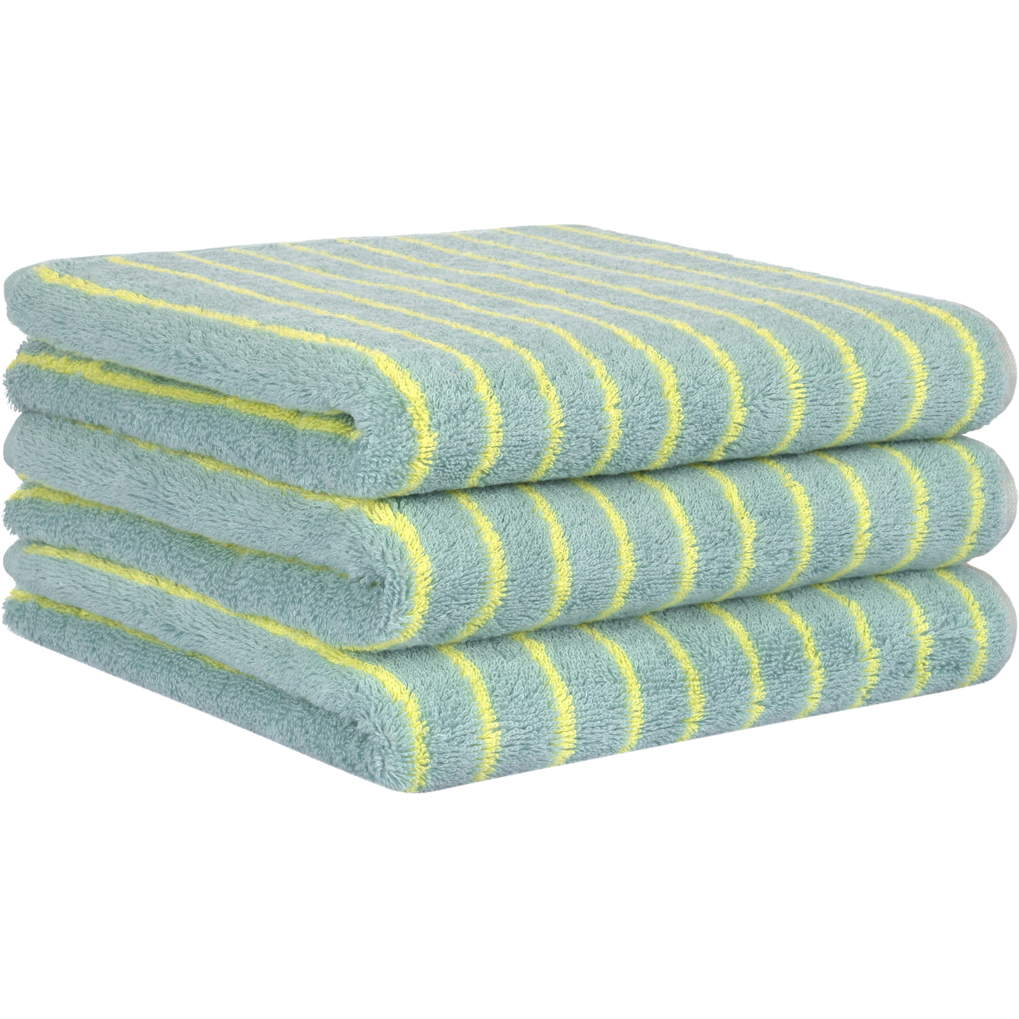 Cawö Handtücher Weekend Streifen 6296 grün/lemon - 40 - Duschtuch 70x140 cm