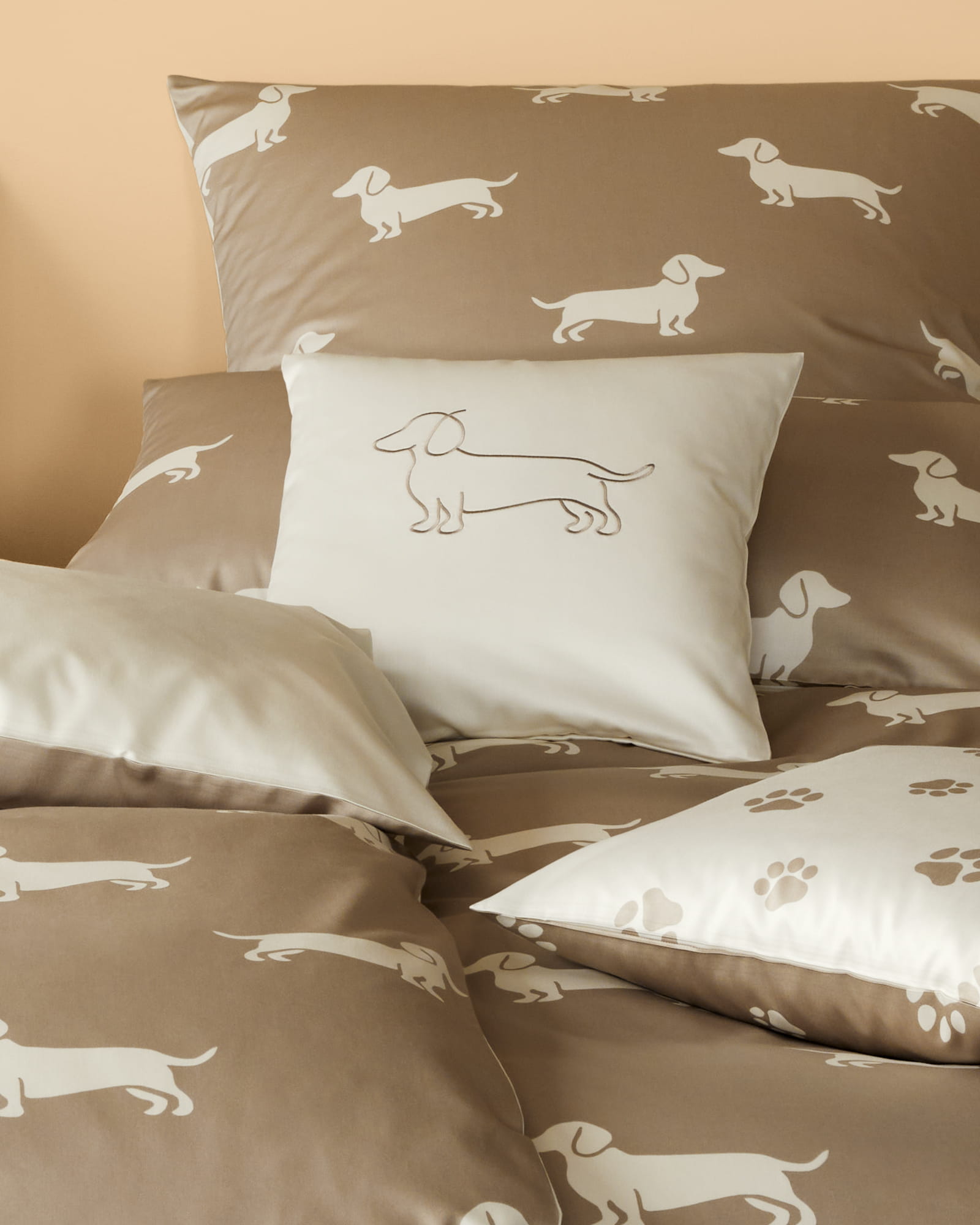 elegante Kissenbezüge WE LOVE DOGS Companion 24542 Natur-Beige - 7 - Kissen 40x80 cm