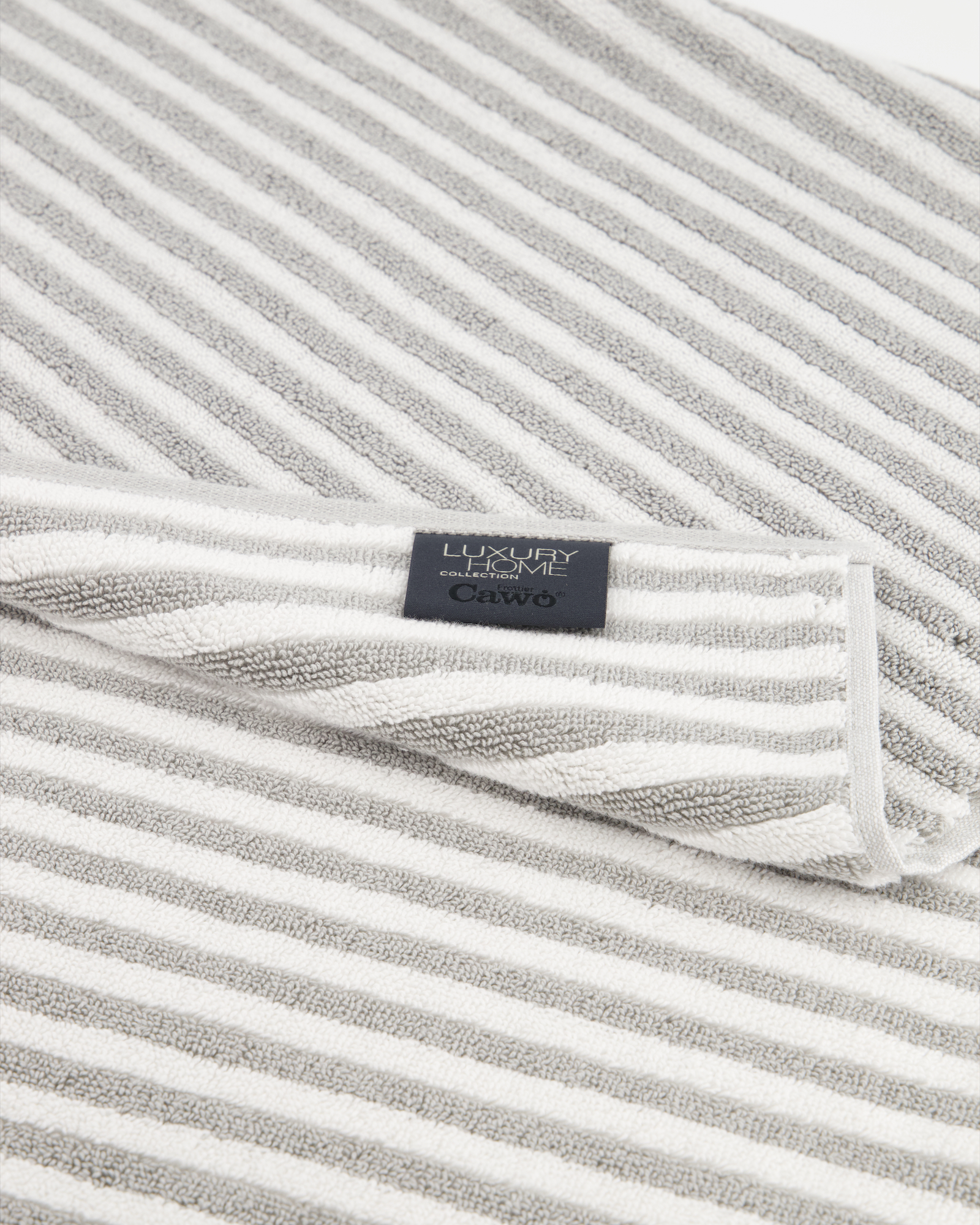Cawö Badematten Two-Tone Stripes 480 platin - 76 - 50x80 cm