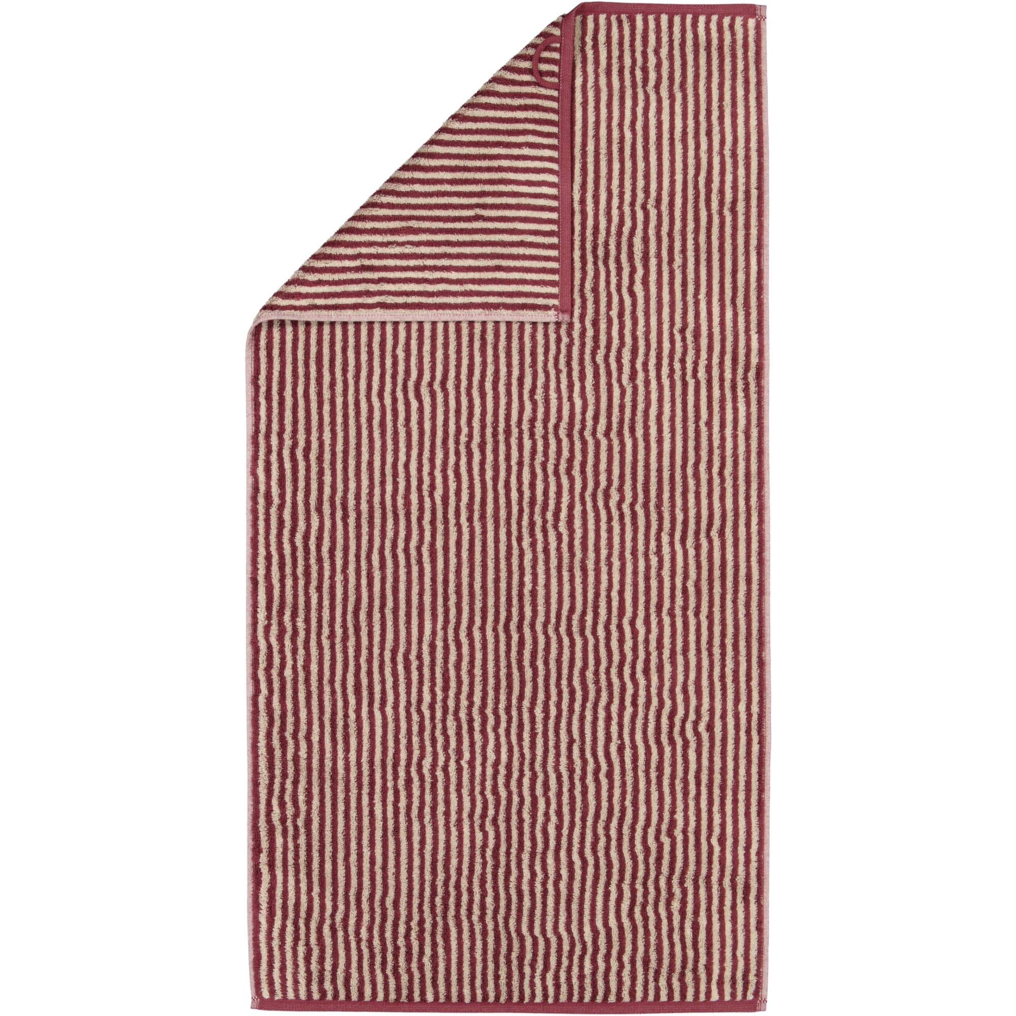 Cawö Handtücher Two-Tone Stripes 480 bordeaux - 23 - Handtuch 50x100 cm