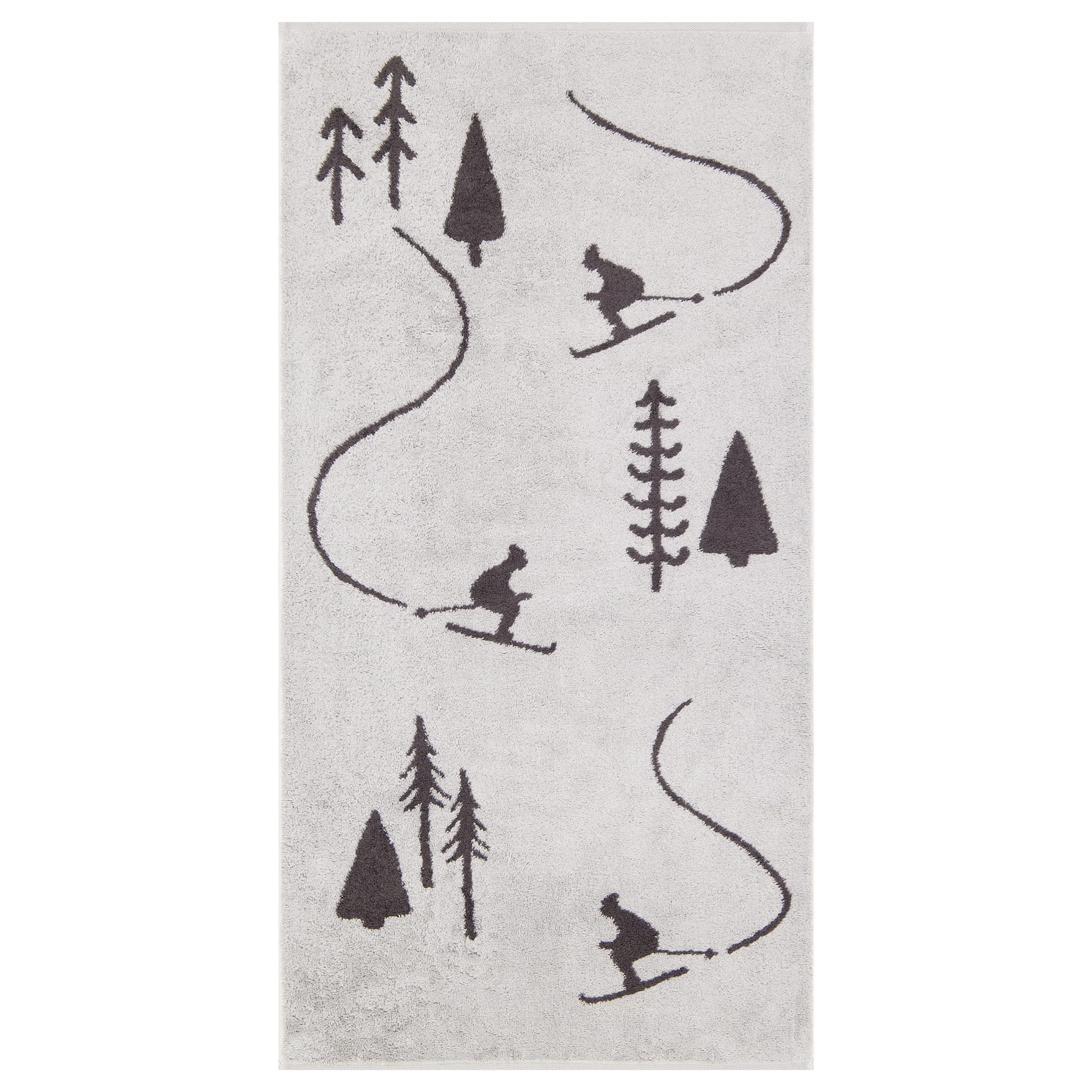 Cawö Handtücher WINTER EDITION Skifahrer 6272 platin/basalt - 70 - Handtuch 50x100 cm