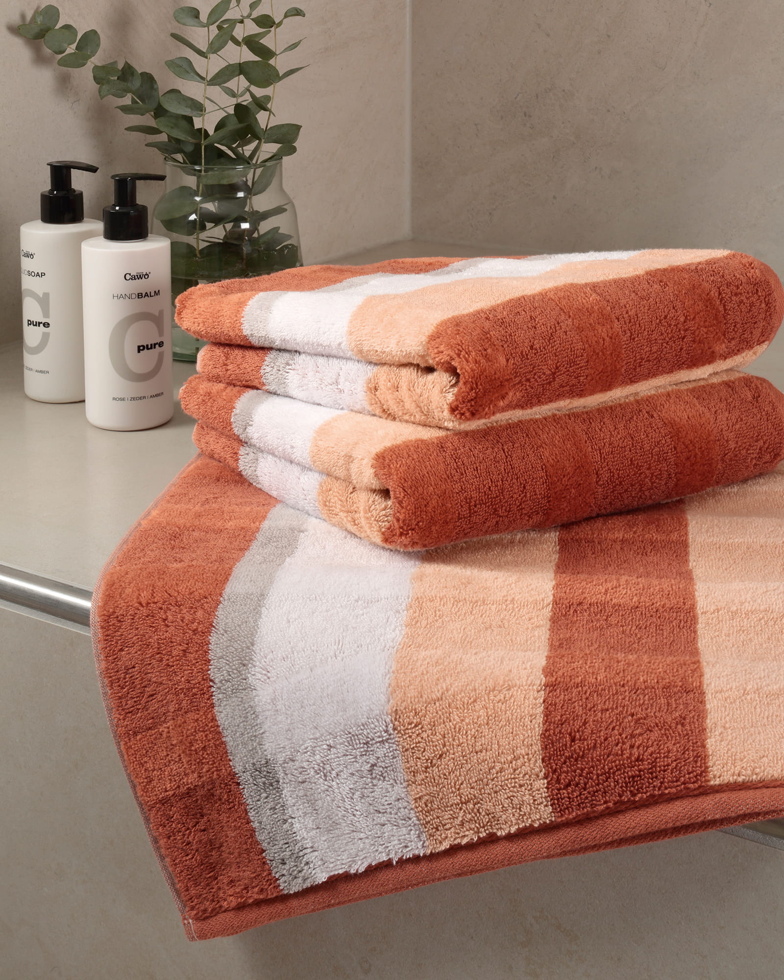 Cawö Handtücher Noblesse Stripe 1087 brick - 33