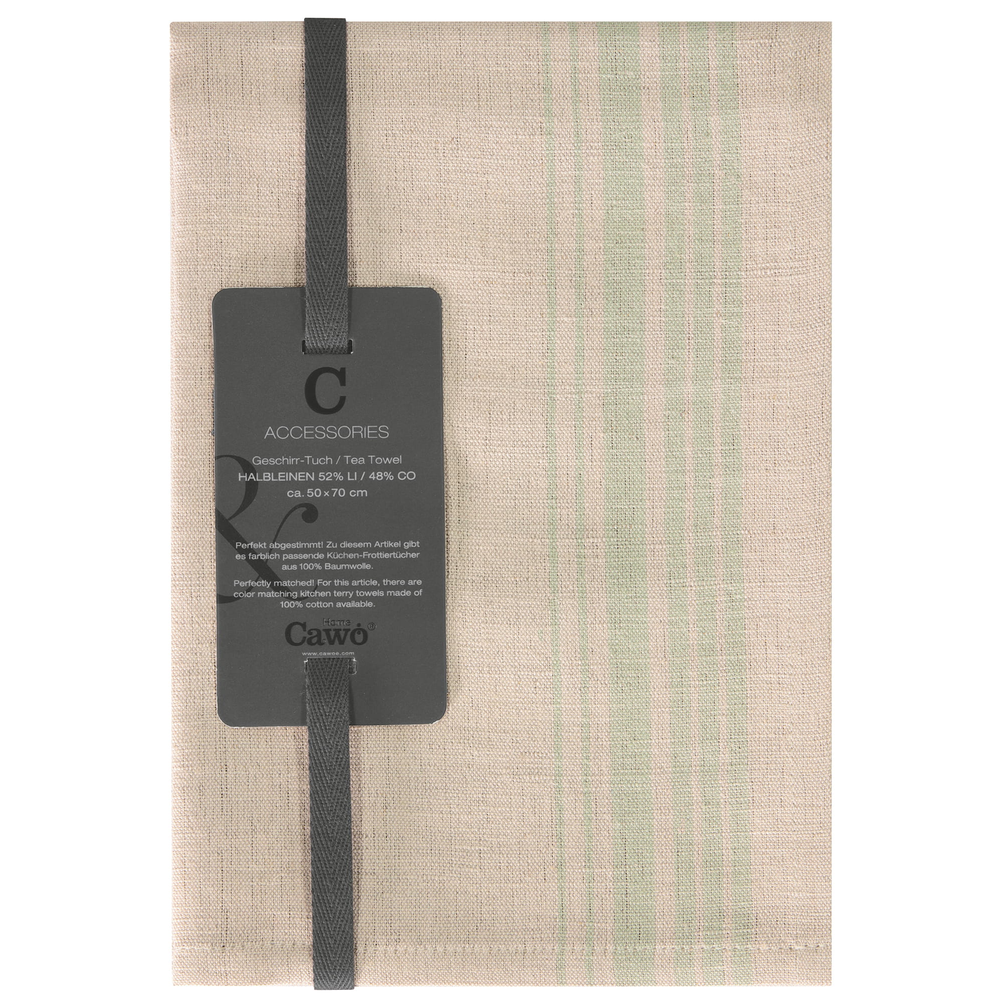 Cawö Home Geschirrtücher Cuisine Nature Akzent 533 wasabi - 40 - 50x70 cm