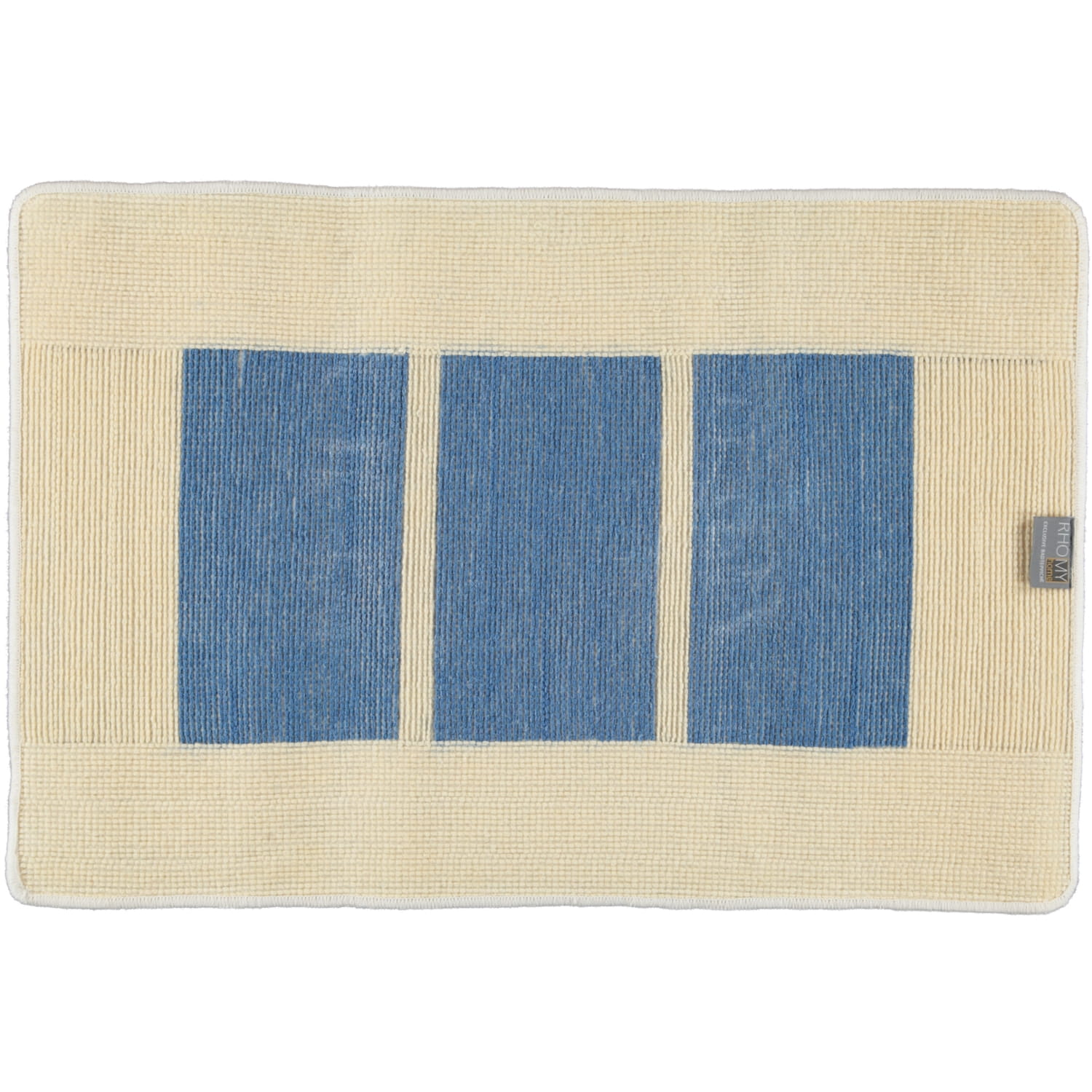 Rhomtuft RHOMY - Badteppich Liberty 256 - Farbe: weiß/blau - 844 - 60x90 cm