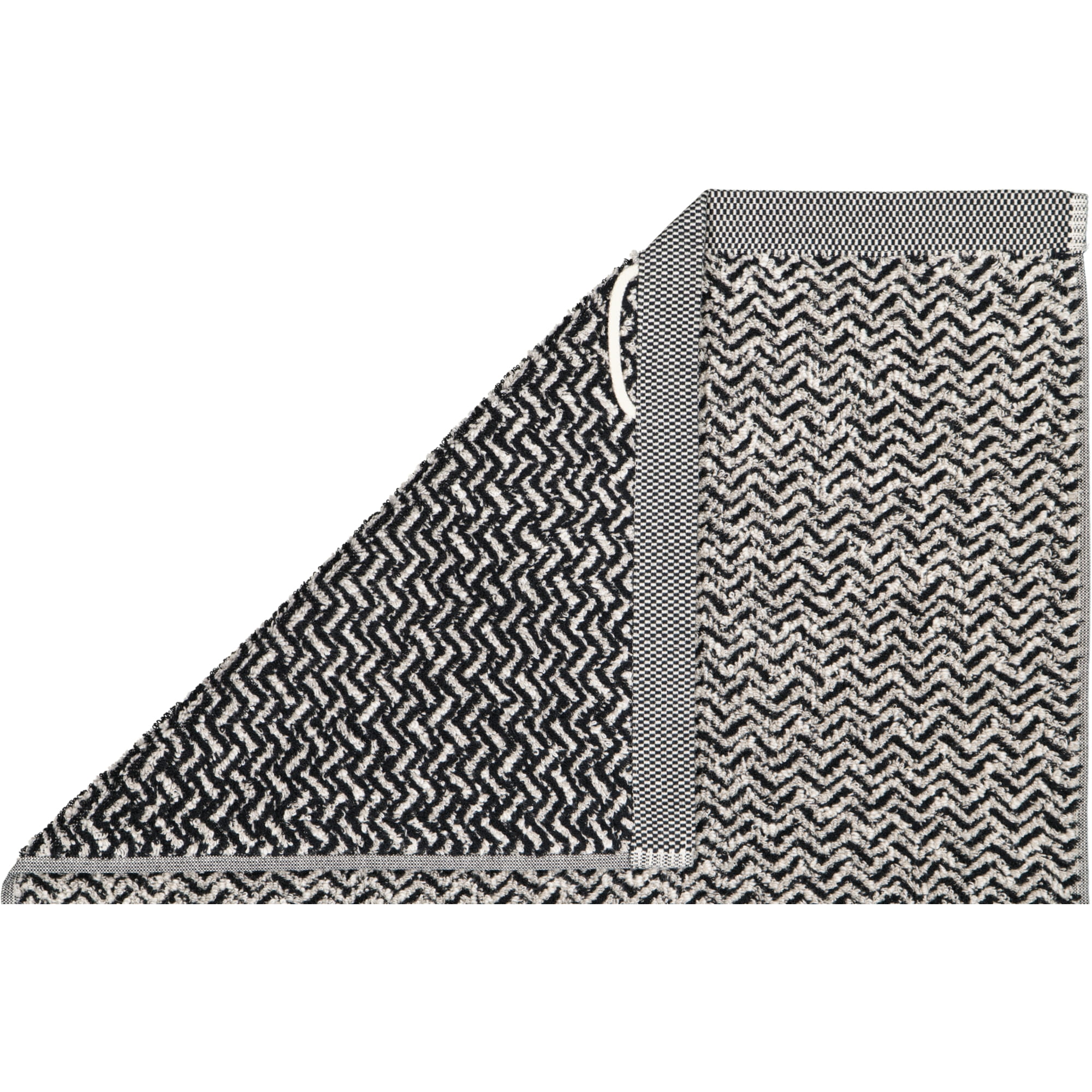 Möve - Brooklyn Fischgrat - Farbe:  nature/black - 081 (1-0567/8970) - Handtuch 50x100 cm