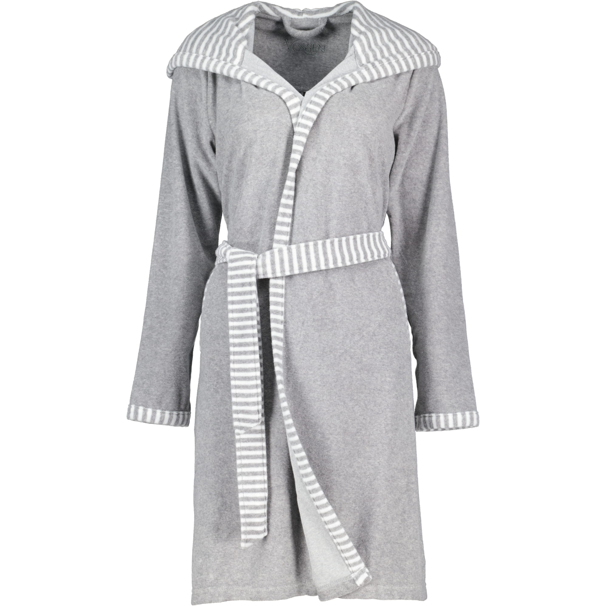 Vossen Bademäntel Damen Kurzmantel mit Kapuze Juno grau melange - 7380