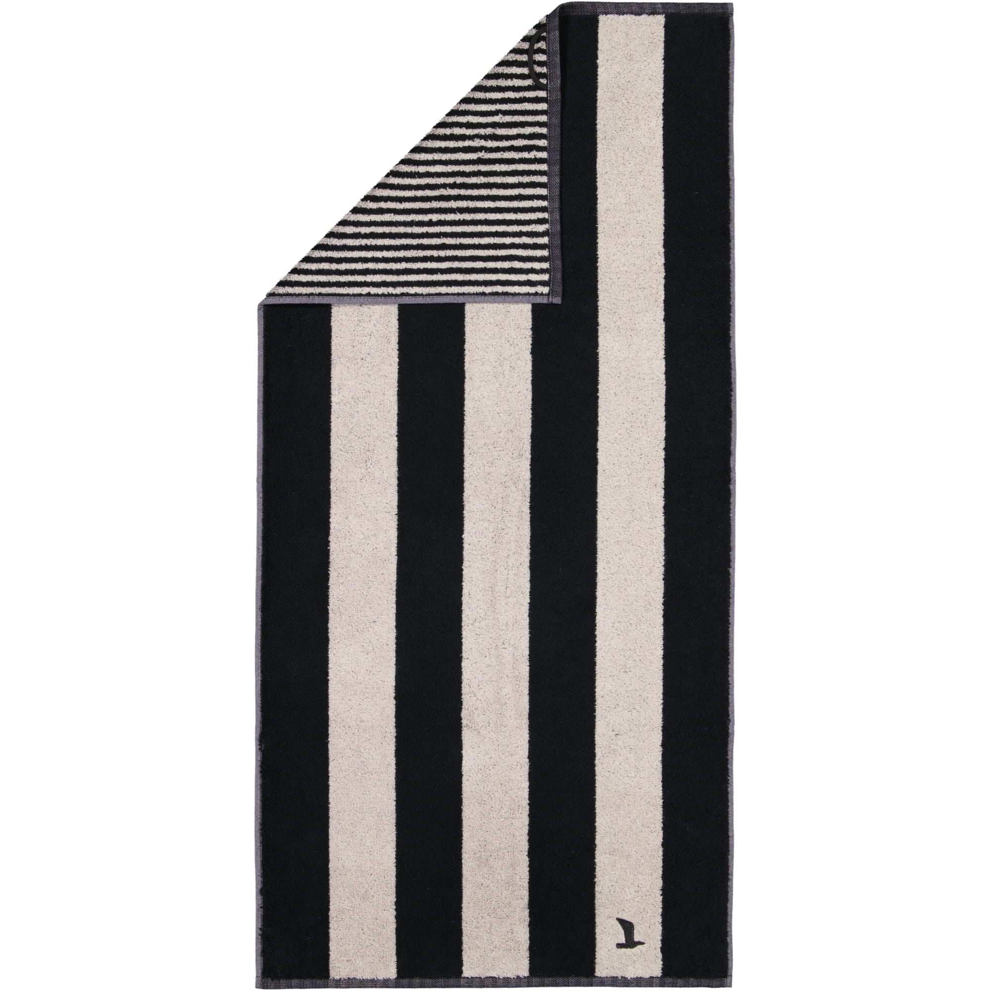 Möve Handtücher Superwuschel Blockstreifen black/cashmere - 082