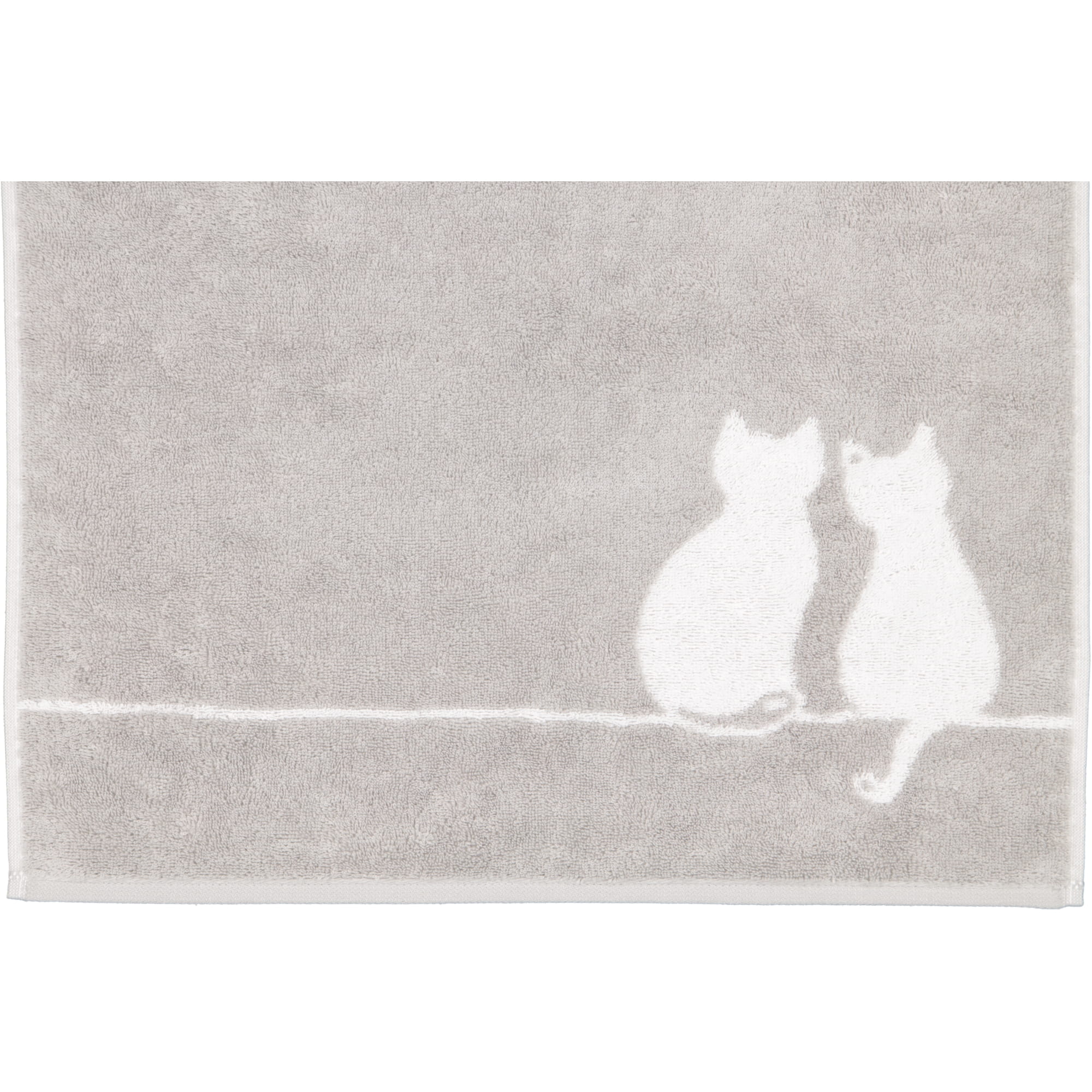 Cawö Handtücher CUTE CATS EDITION You & Me 6263 platin/weiß - 76 - Gästetuch 30x50 cm