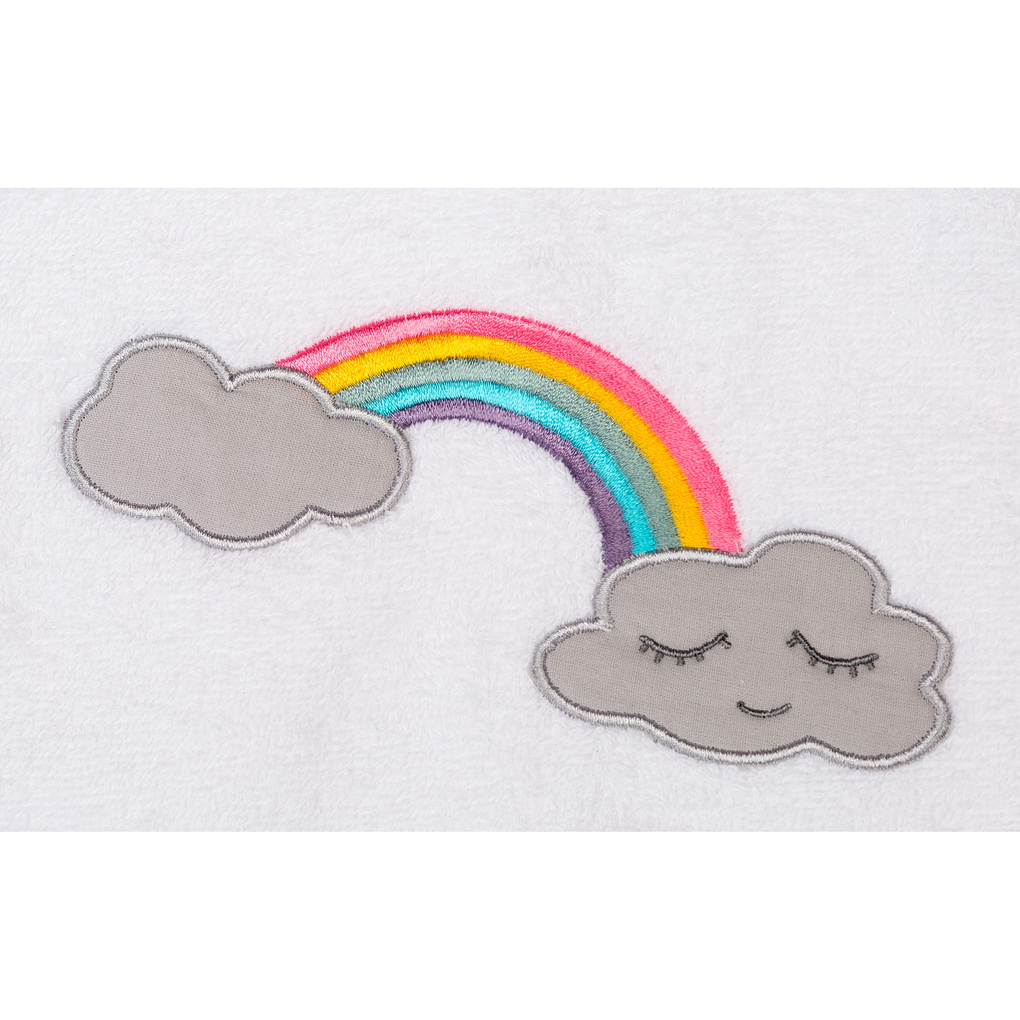 Smithy Wolkenweich Regenbogen - Badeponcho 55 x 70 cm - Farbe: weiß (1901034)