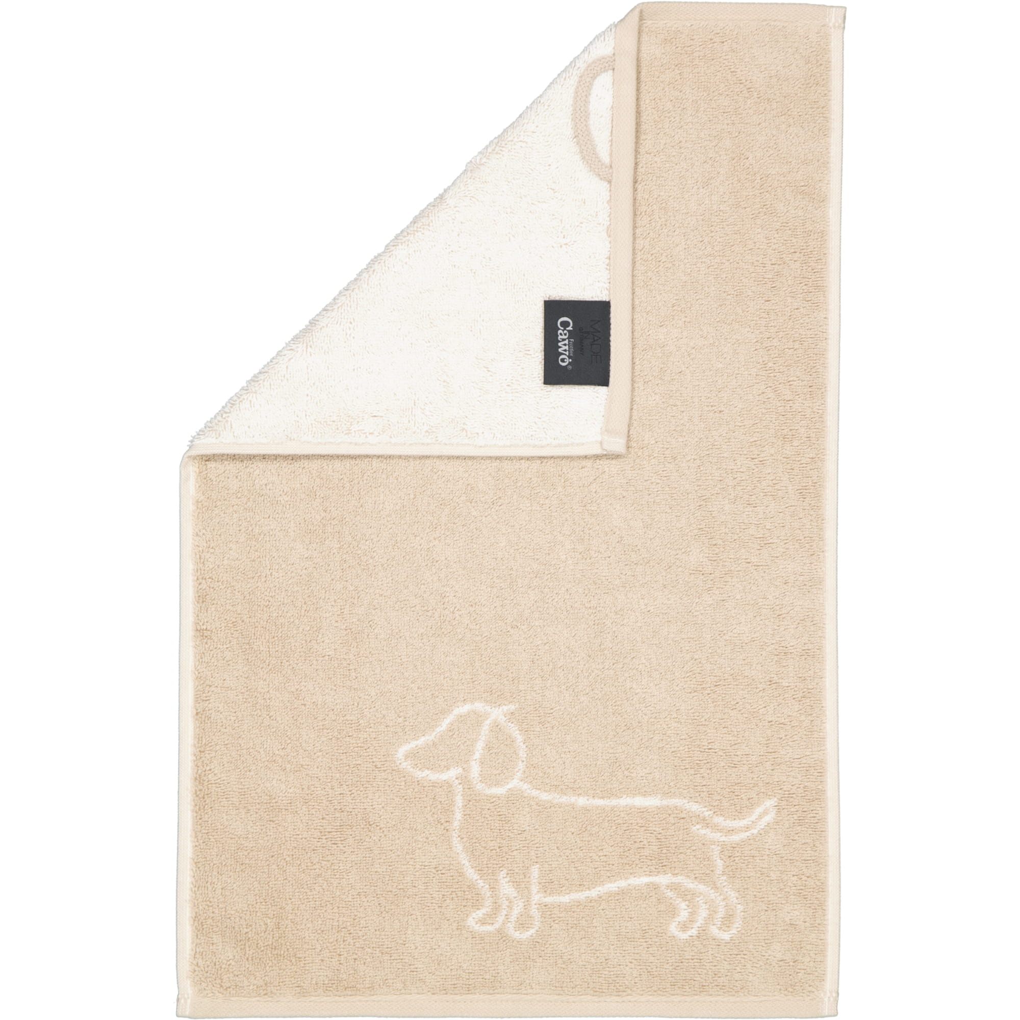 Cawö Handtücher WE LOVE DOGS Companion 6248 Natur-Beige - 33 - Gästetuch 30x50 cm