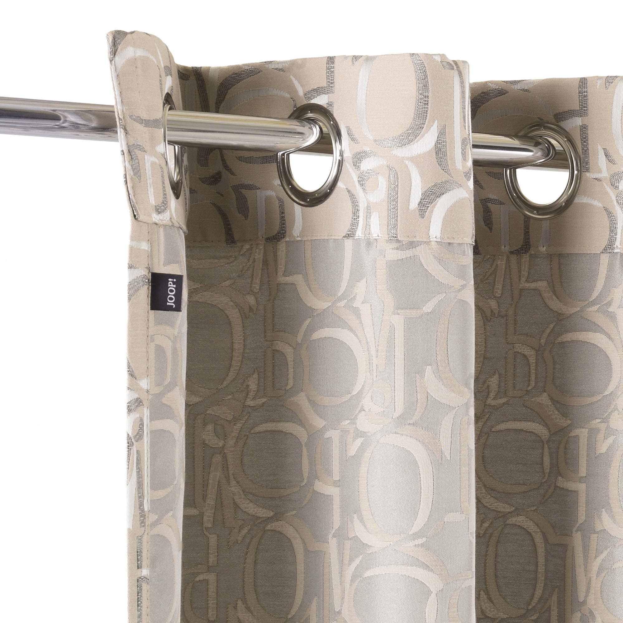 JOOP! Vorhang Gardine Ornament mit Ösen - Größe: 140x250 cm - Farbe: Beige - 030