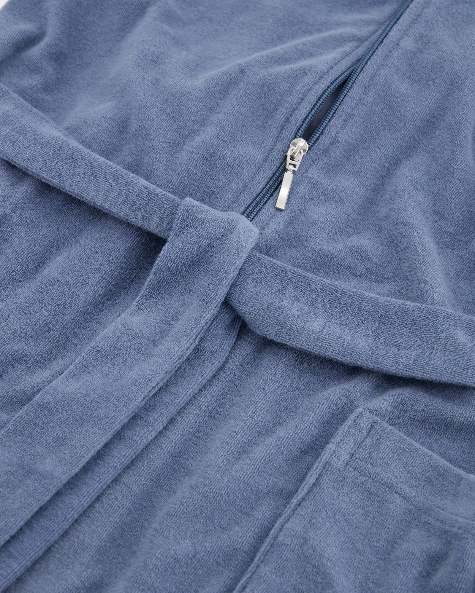 Möve Bademäntel Damen Kapuze Reißverschluss steel blue - 847