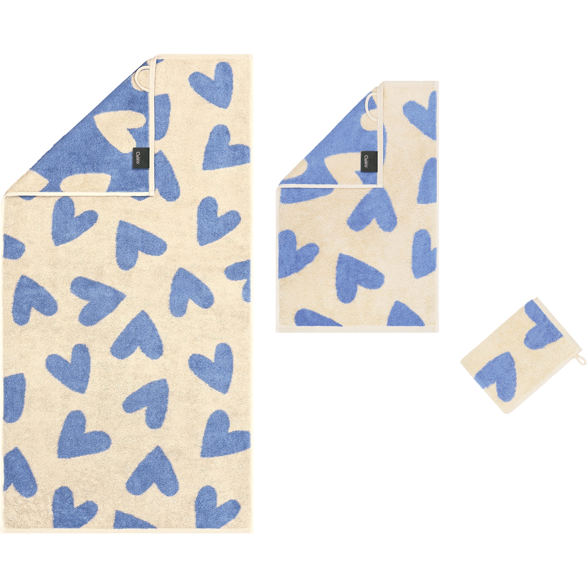 Cawö Handtücher Heart Beats Hearts 6275 capri - 31 - Gästetuch 30x50 cm