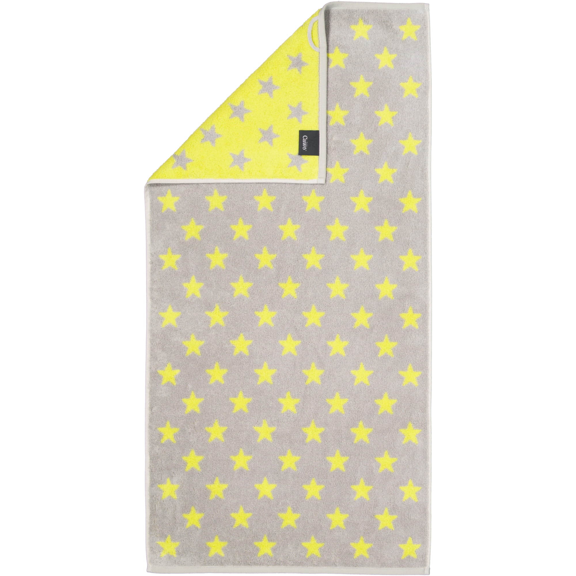 Cawö Handtücher NEW STARS Sterne klein 6261 platin/lime - 75 - Handtuch 50x100 cm