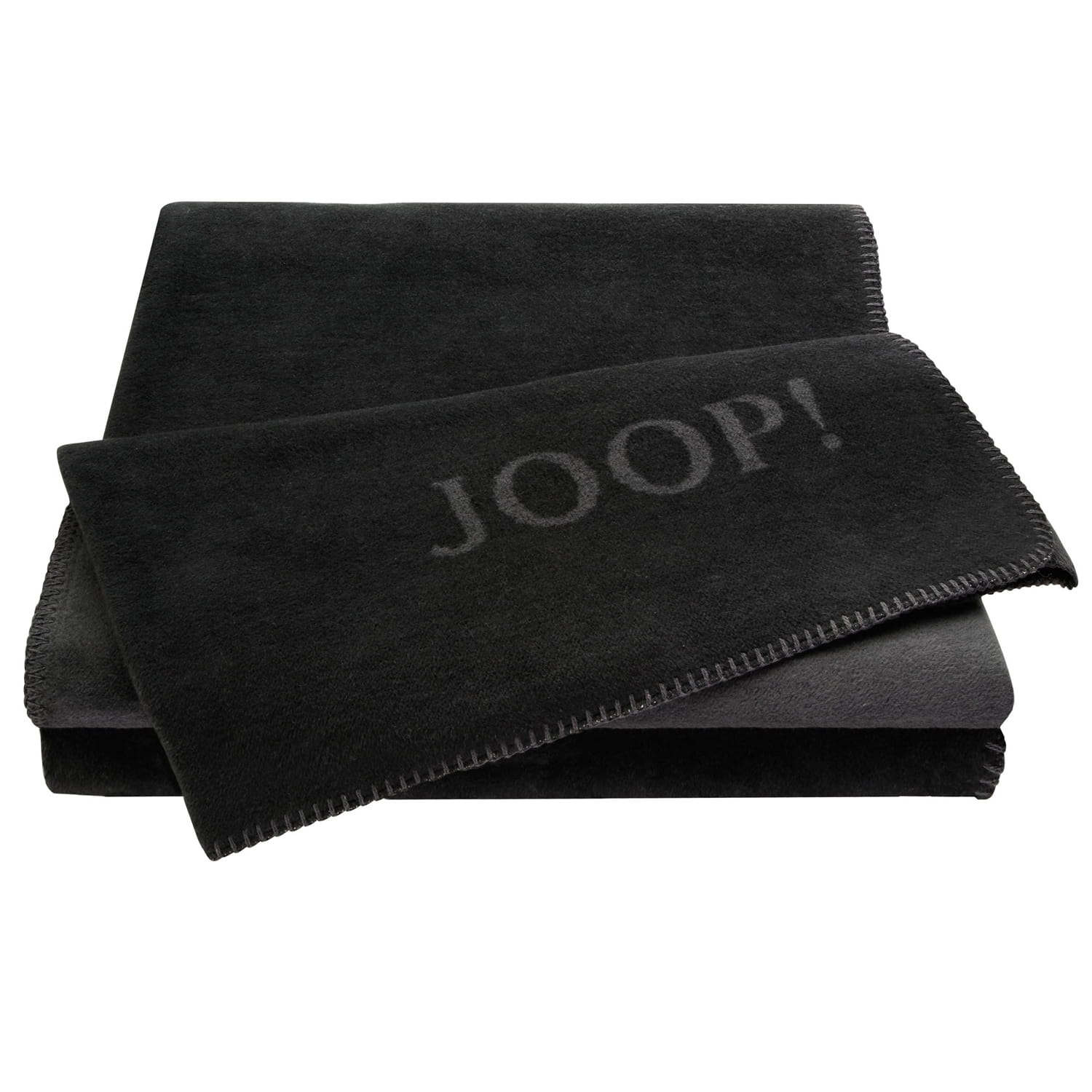 JOOP! Wohndecke Uni-Doubleface - 150x200 cm - Farbe: Schwarz-Anthrazit (587114)